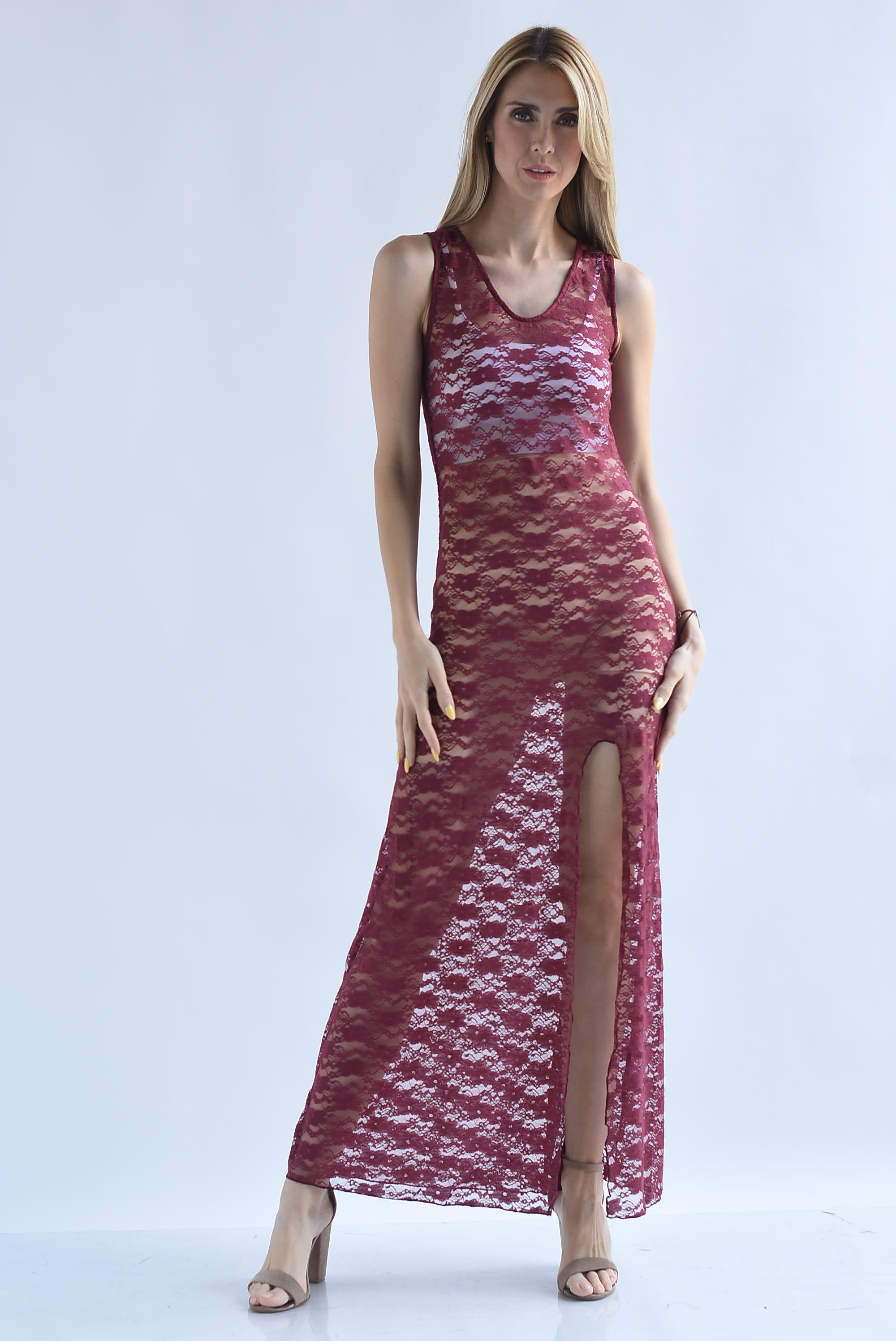 Set Vestido encaje y T-Shirt dress manga encaje