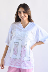 Fashion Styled Jersey encaje AUTHENTIC Blanco