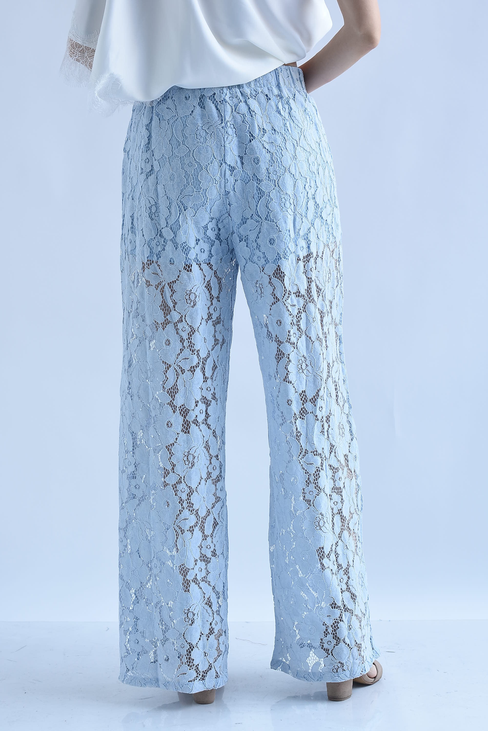 Pantalón encaje cintura elástica