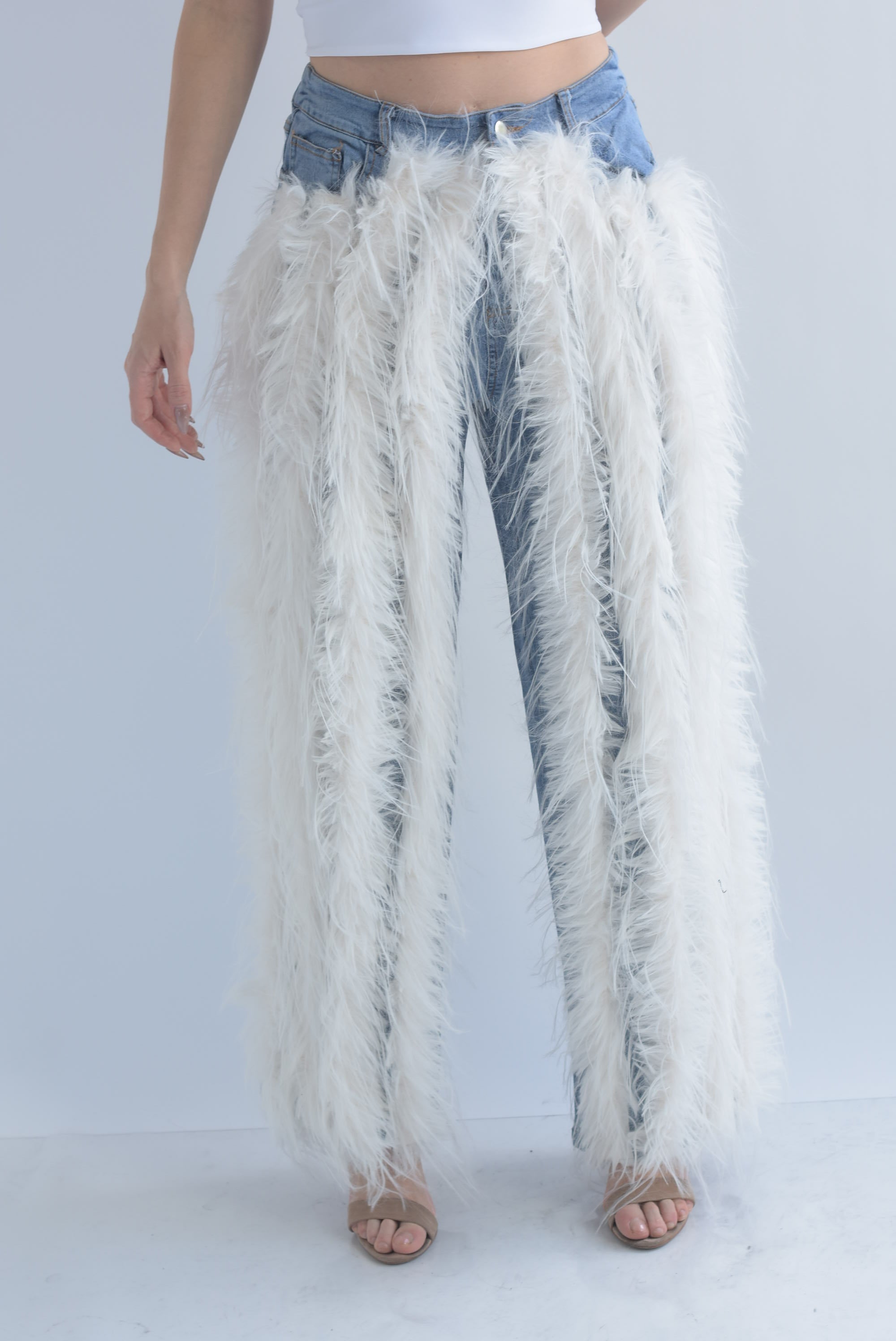 Jeans fur pelo largo