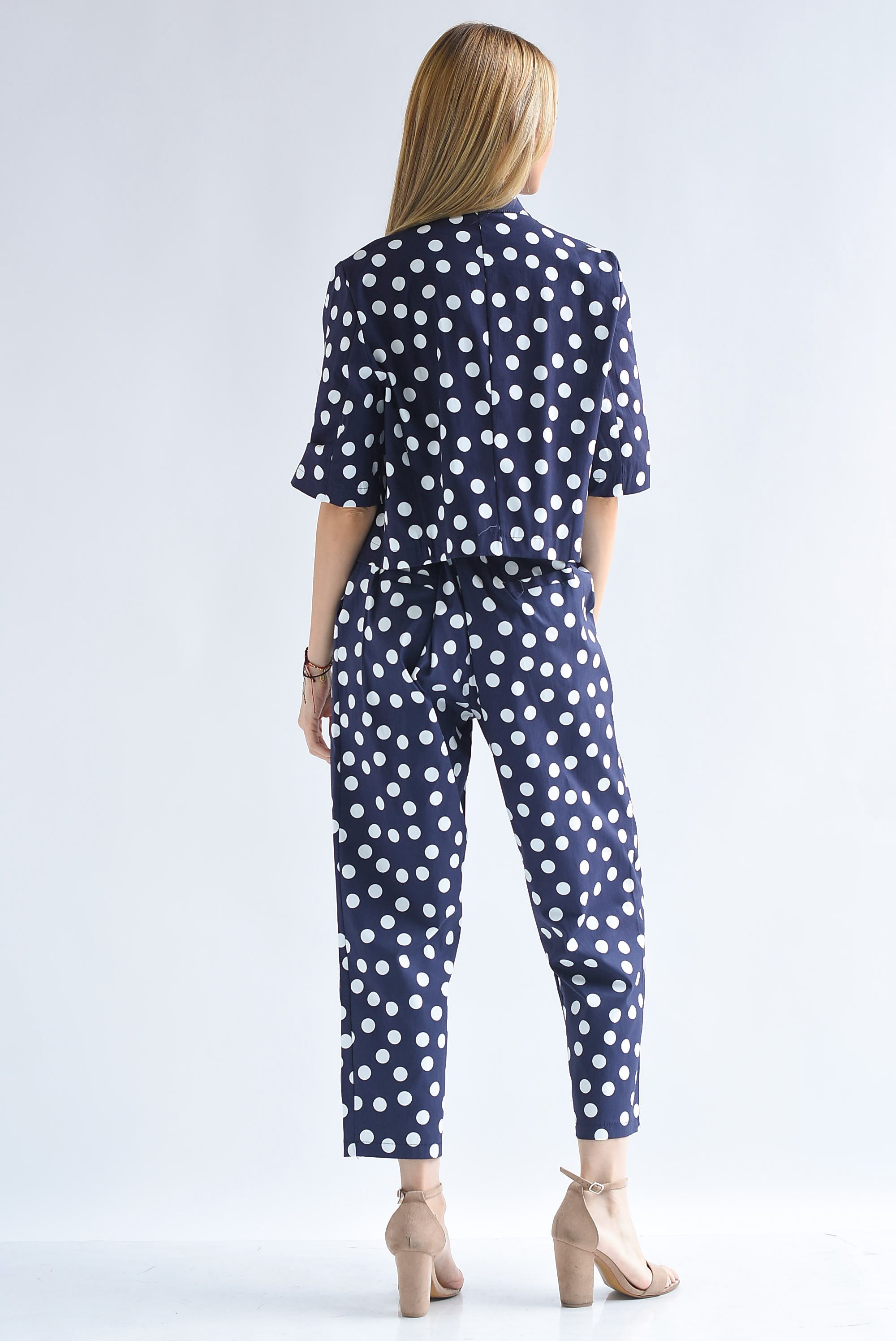 Set Pantalón y Blazer cruzado polka dots