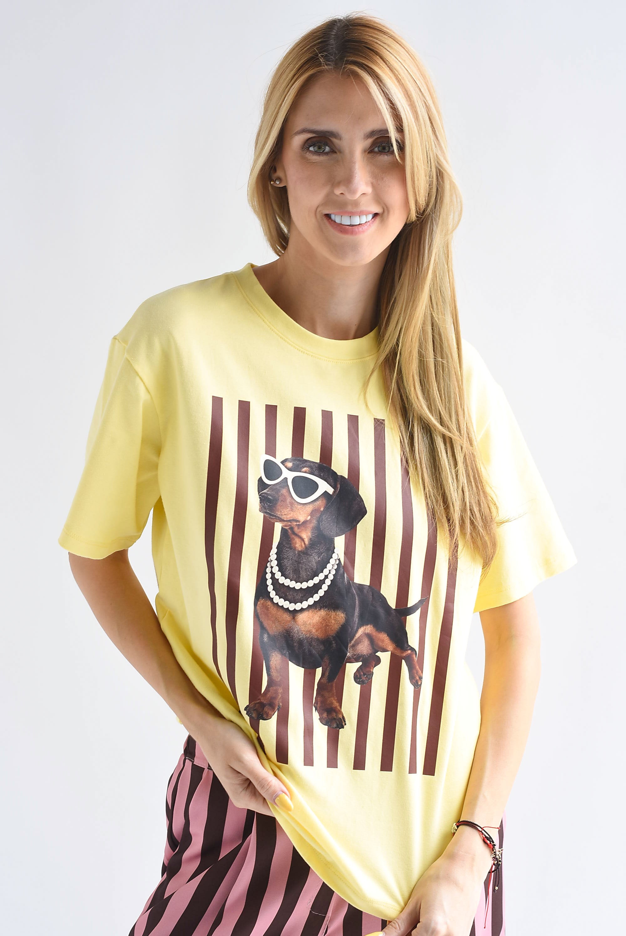 T-Shirt perro collar rayas