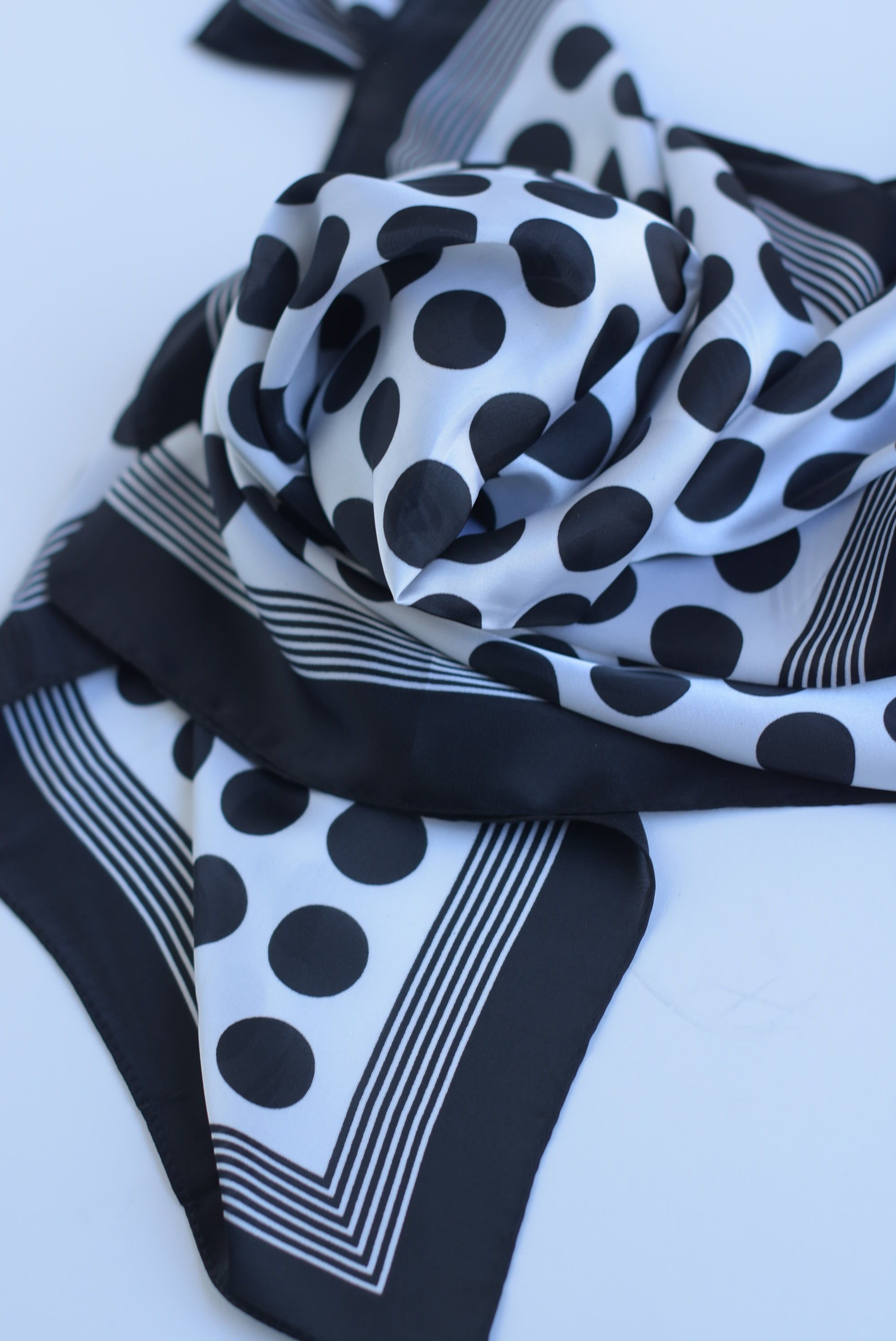 Mascada polka dots chunky filos Blanco