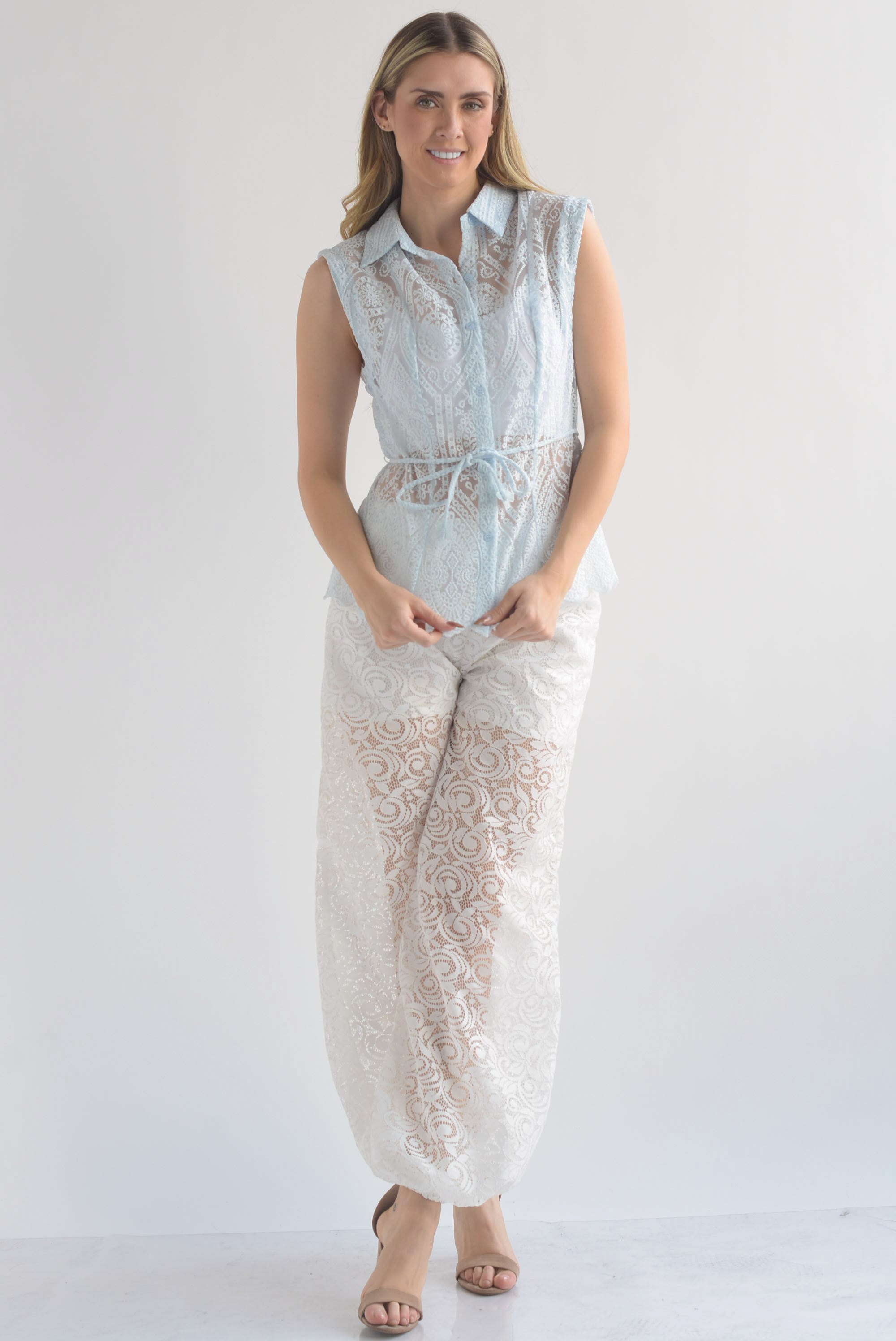 Pantalón globo encaje