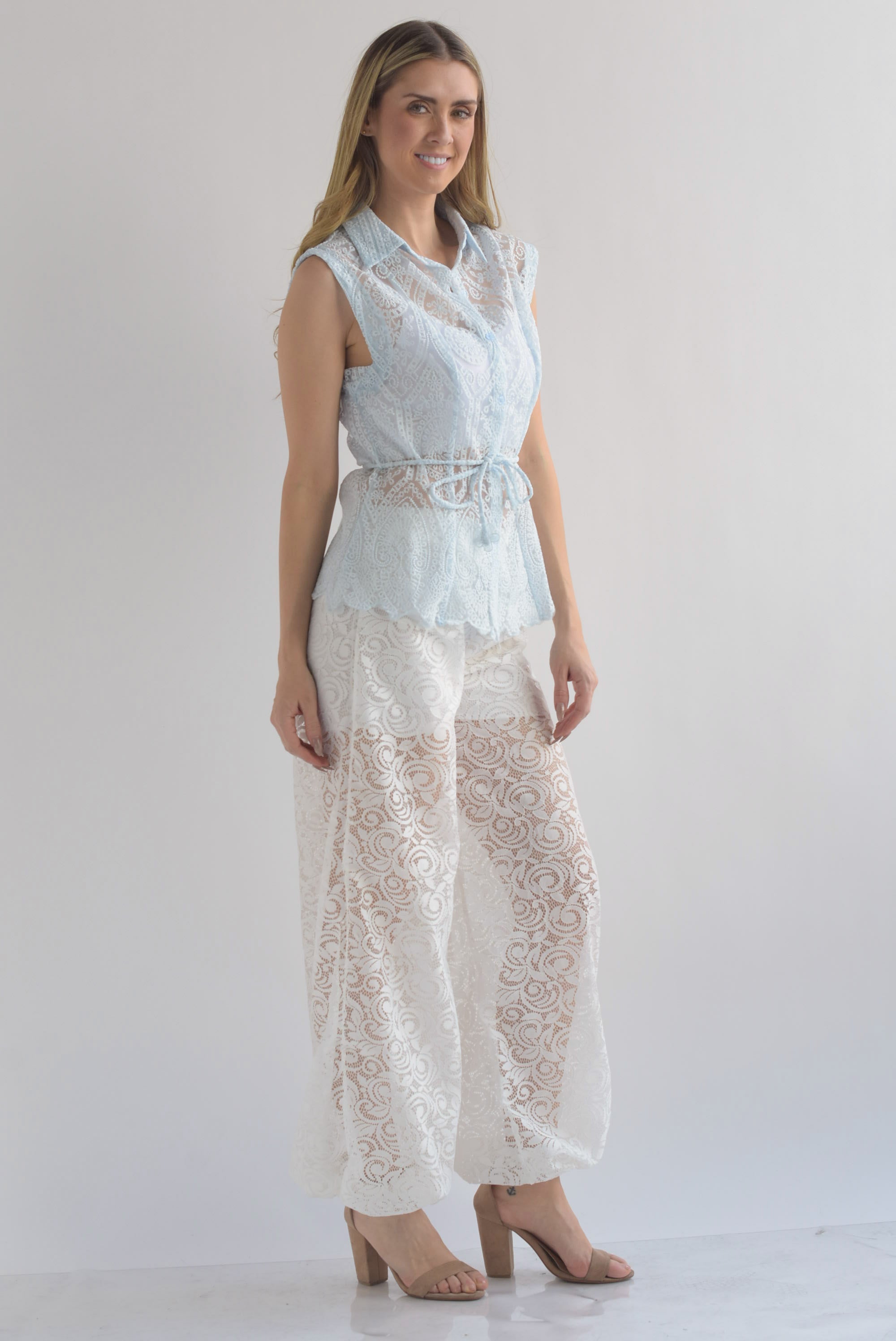 Pantalón globo encaje