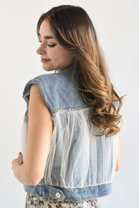 Fashion Styled Chaleco Denim con tulle