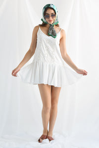 Fashion Styled Vestido flores caladas Blanco