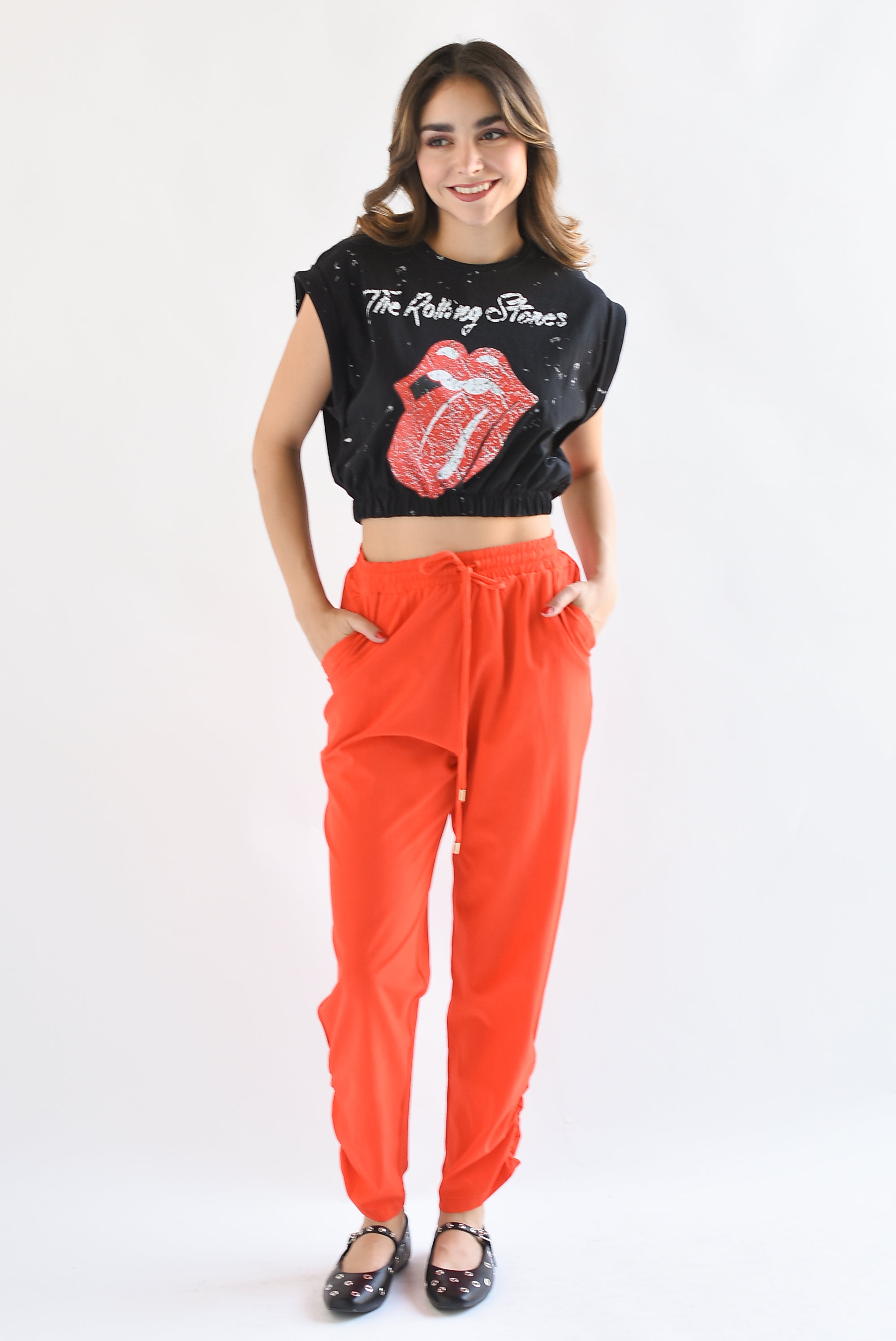 Pantalón simulación jogger Rojo Tomate
