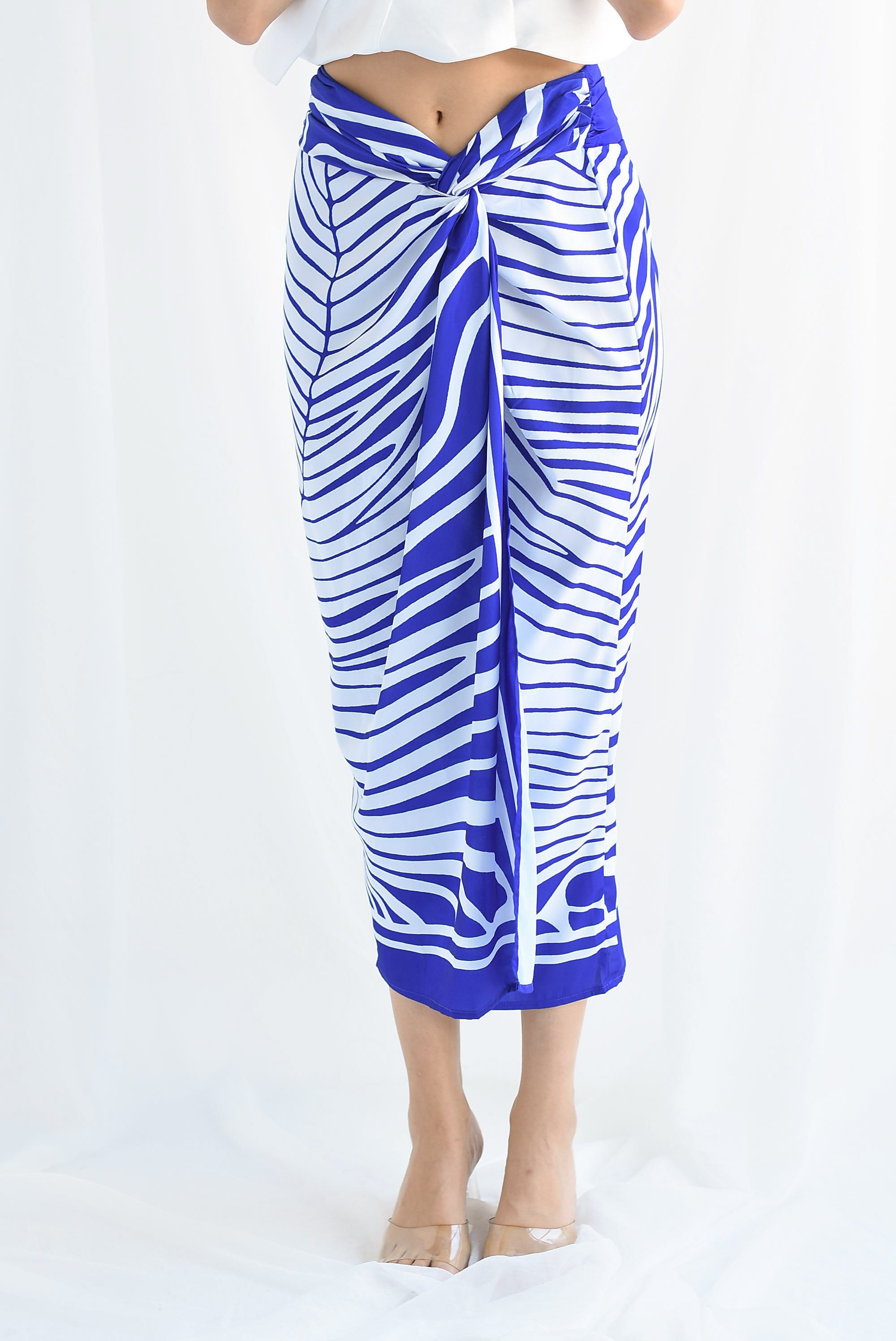 Falda pareo hojas Azul Rey