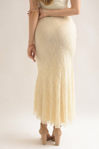 Fashion Styled Falda larga asimétrica encaje Ivory