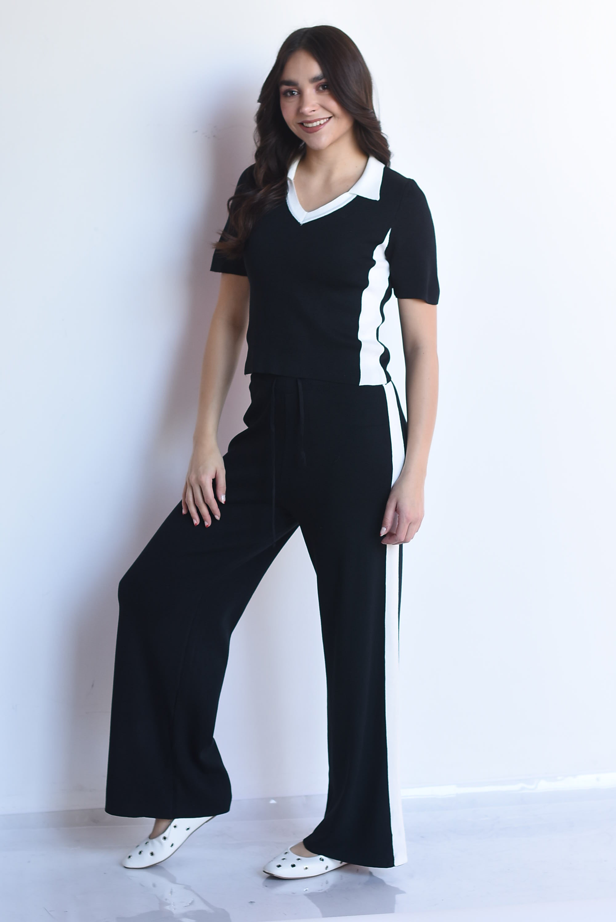 Set Pantalón y Blusa tipo polo track punto