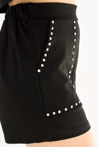 Fashion Styled Short de vestir con brillos Negro