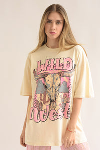 Fashion Styled T-Shirt WILD WEST Beige