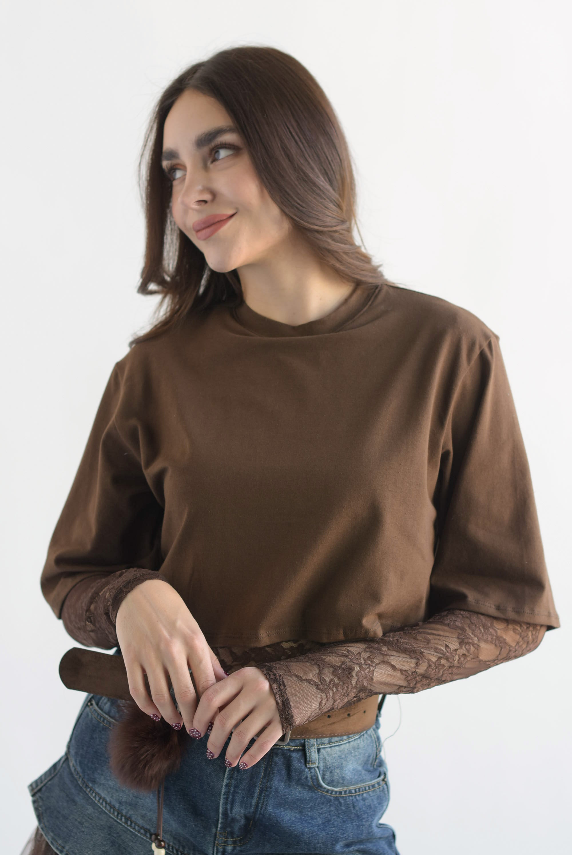 Body encaje con t-shirt en sobreposición