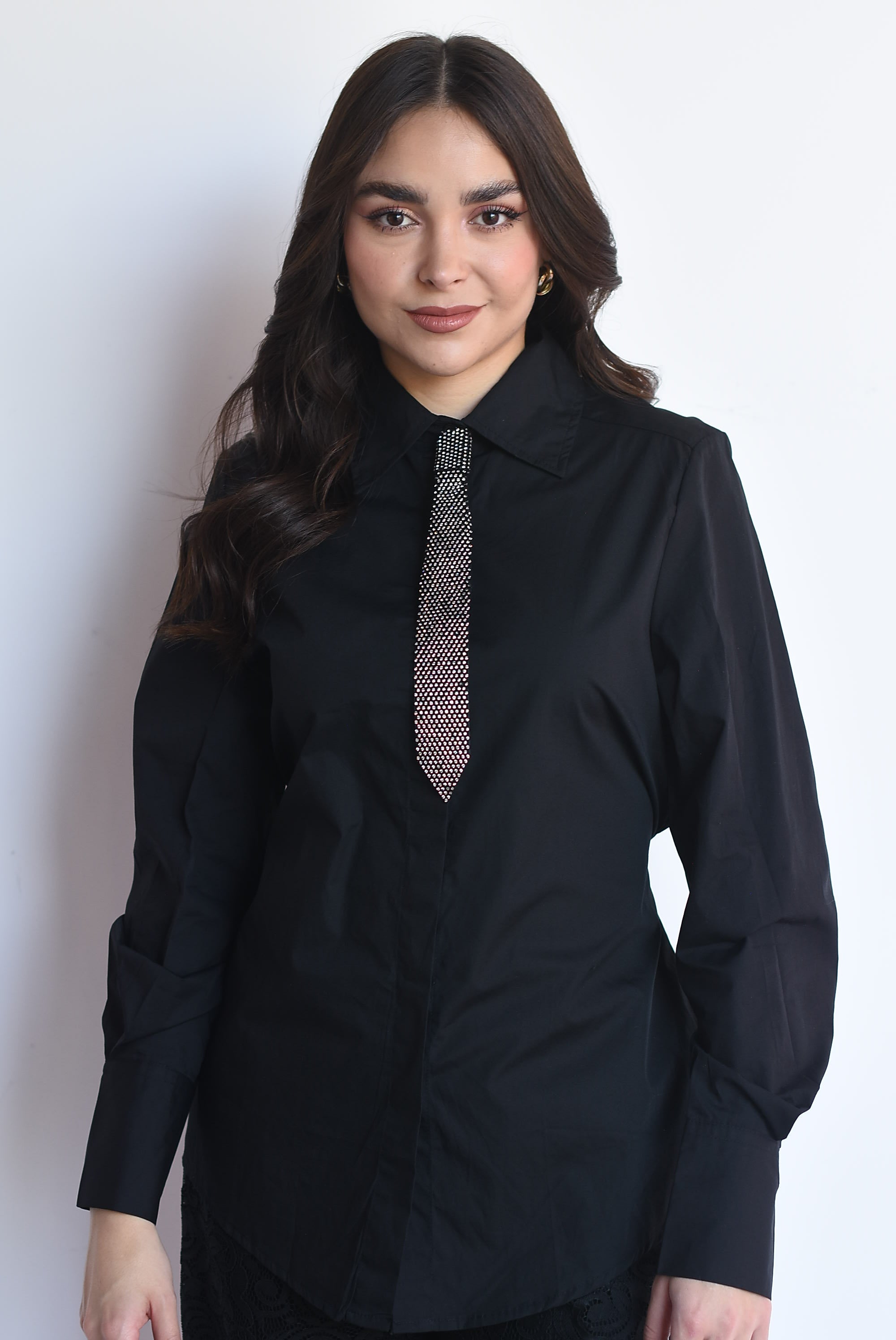 Corbata fishnet brillos