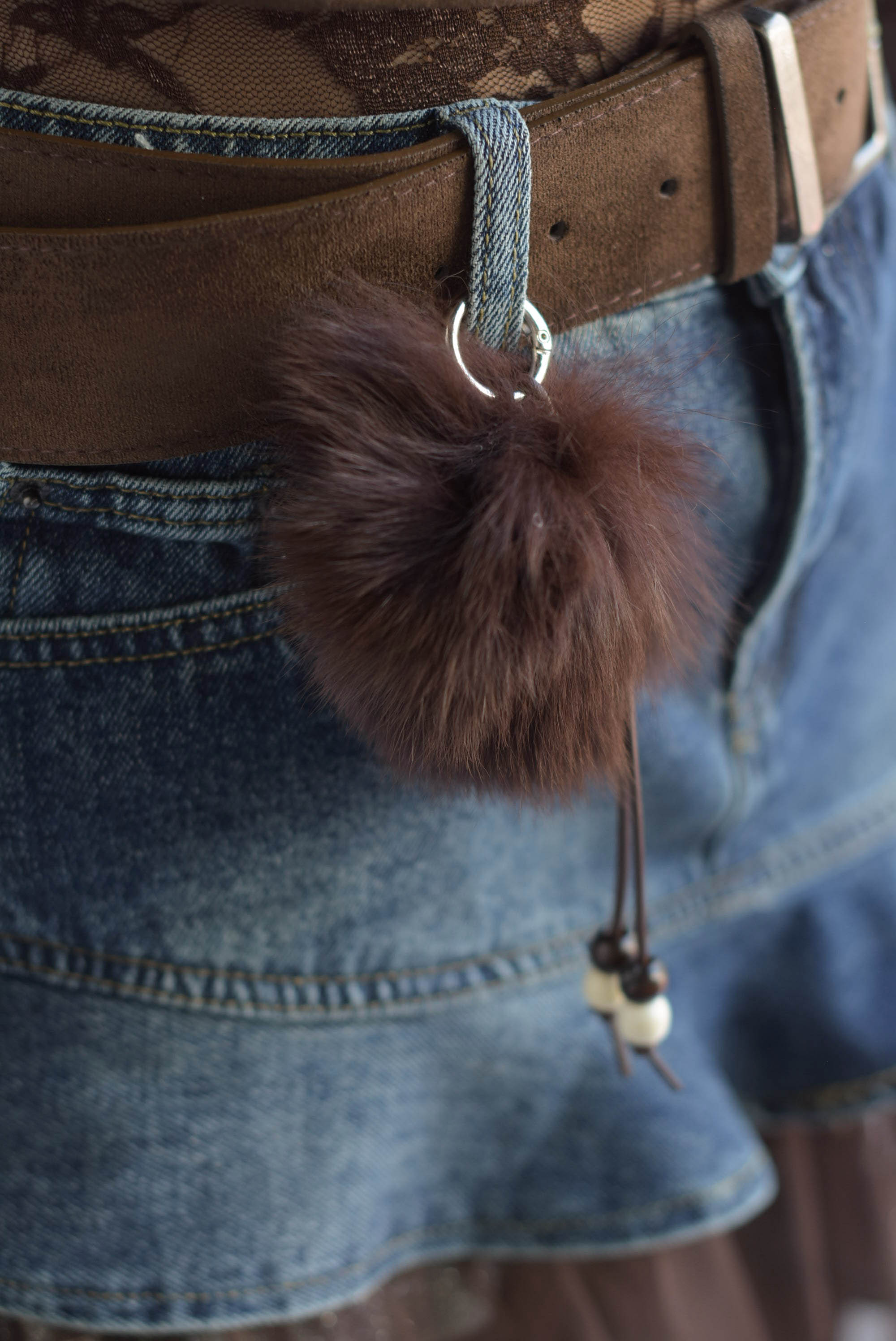 Falda olanes tulle pretina denim Espresso