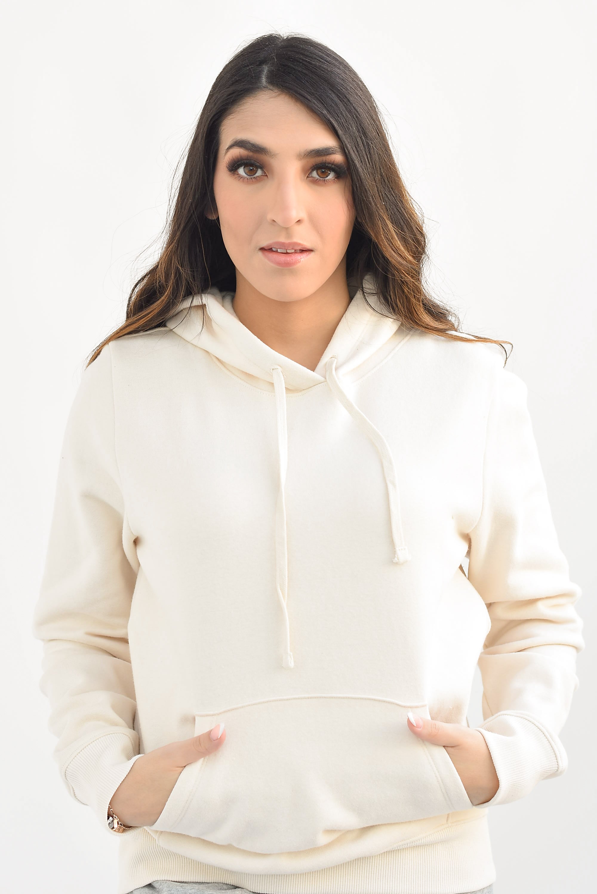 Hoddie larga Ivory