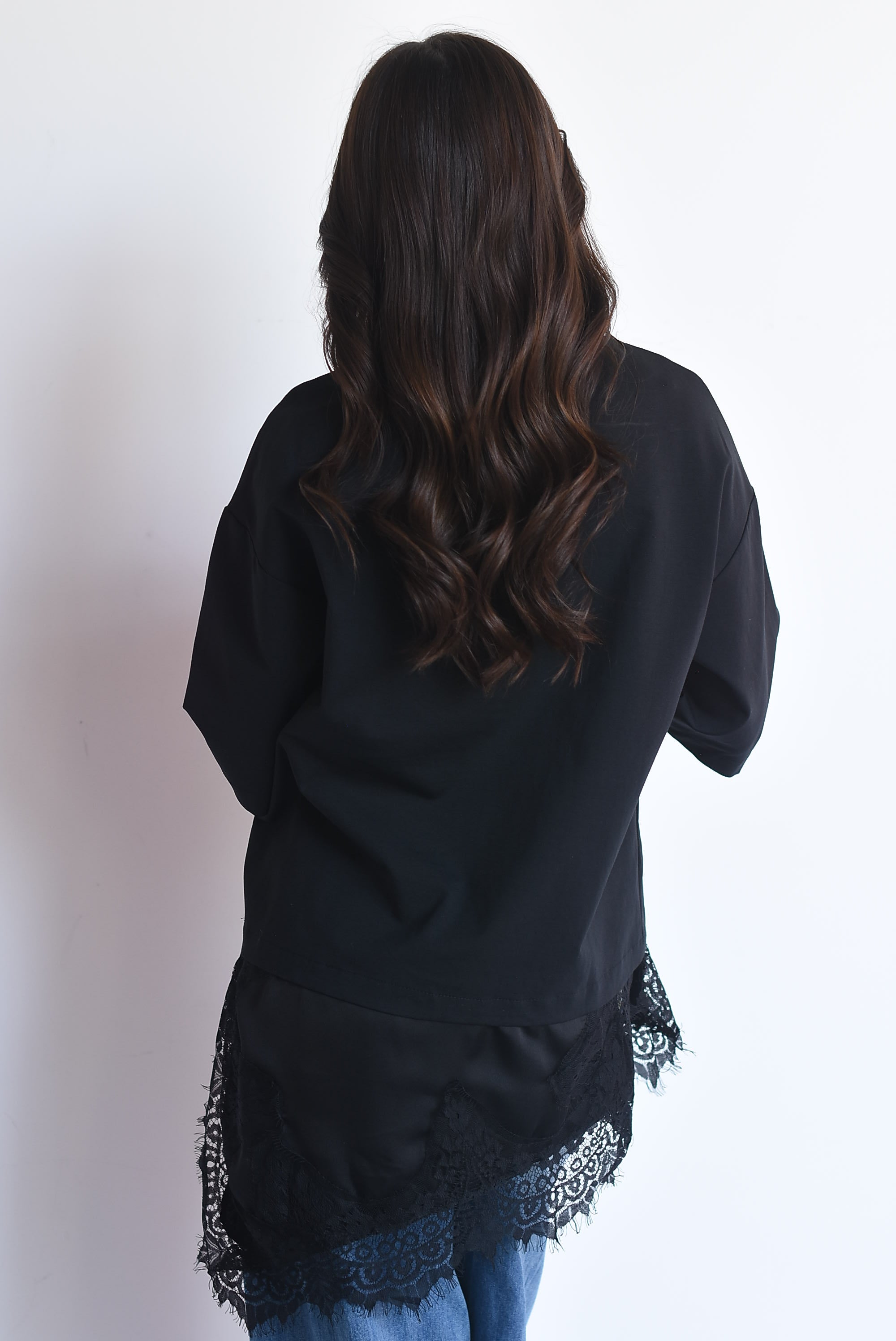 T-shirt dress con lencero asimétrico
