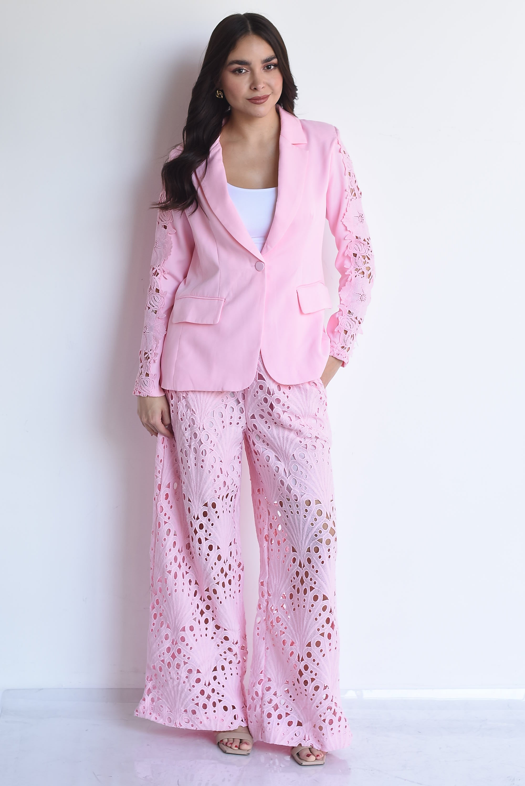 Blazer mangas guipur