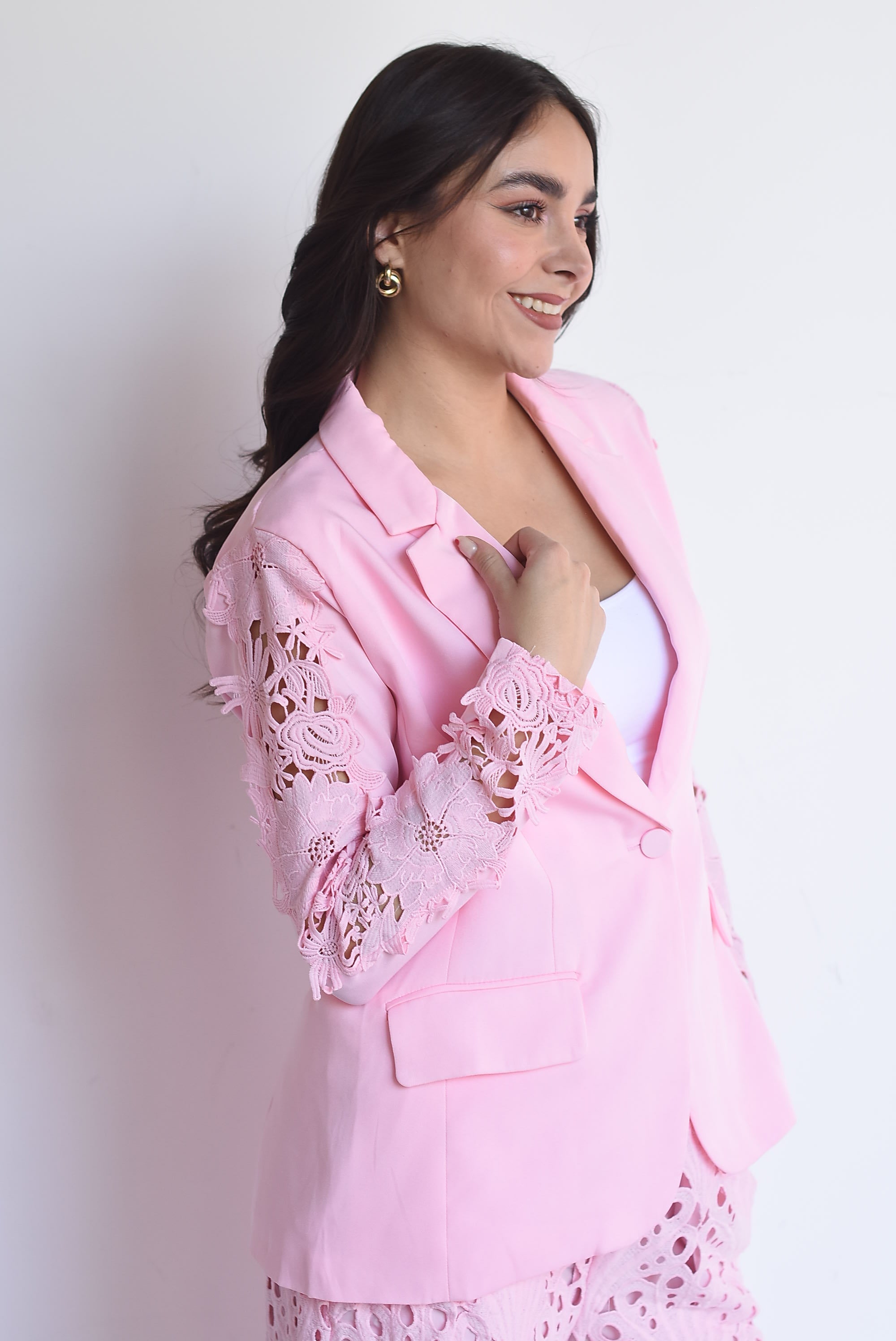 Blazer mangas guipur