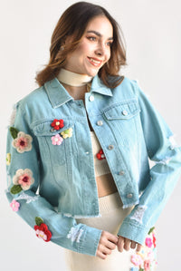 Fashion Styled Set de Falda, Top y Chamarra flores crochet