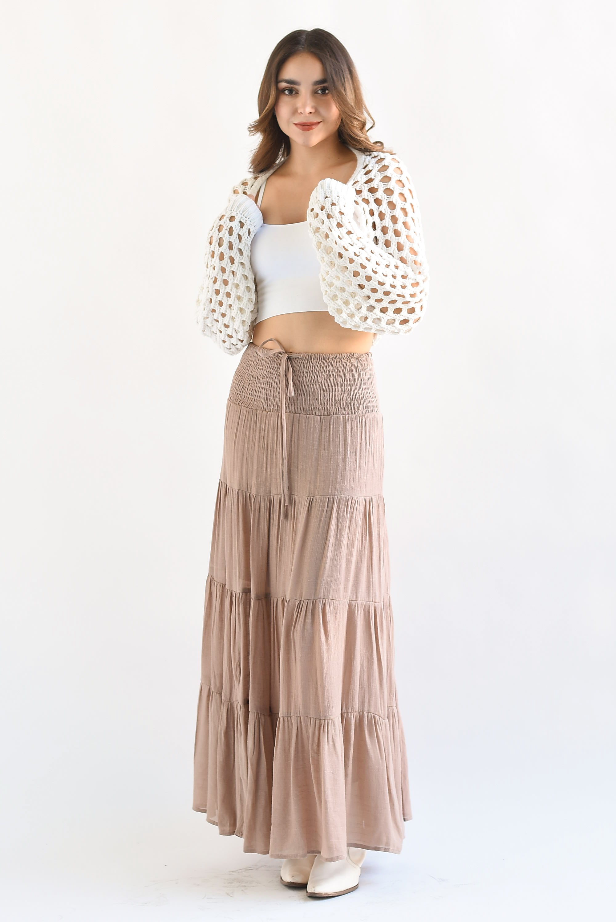 Falda boho pretina elástica Moka