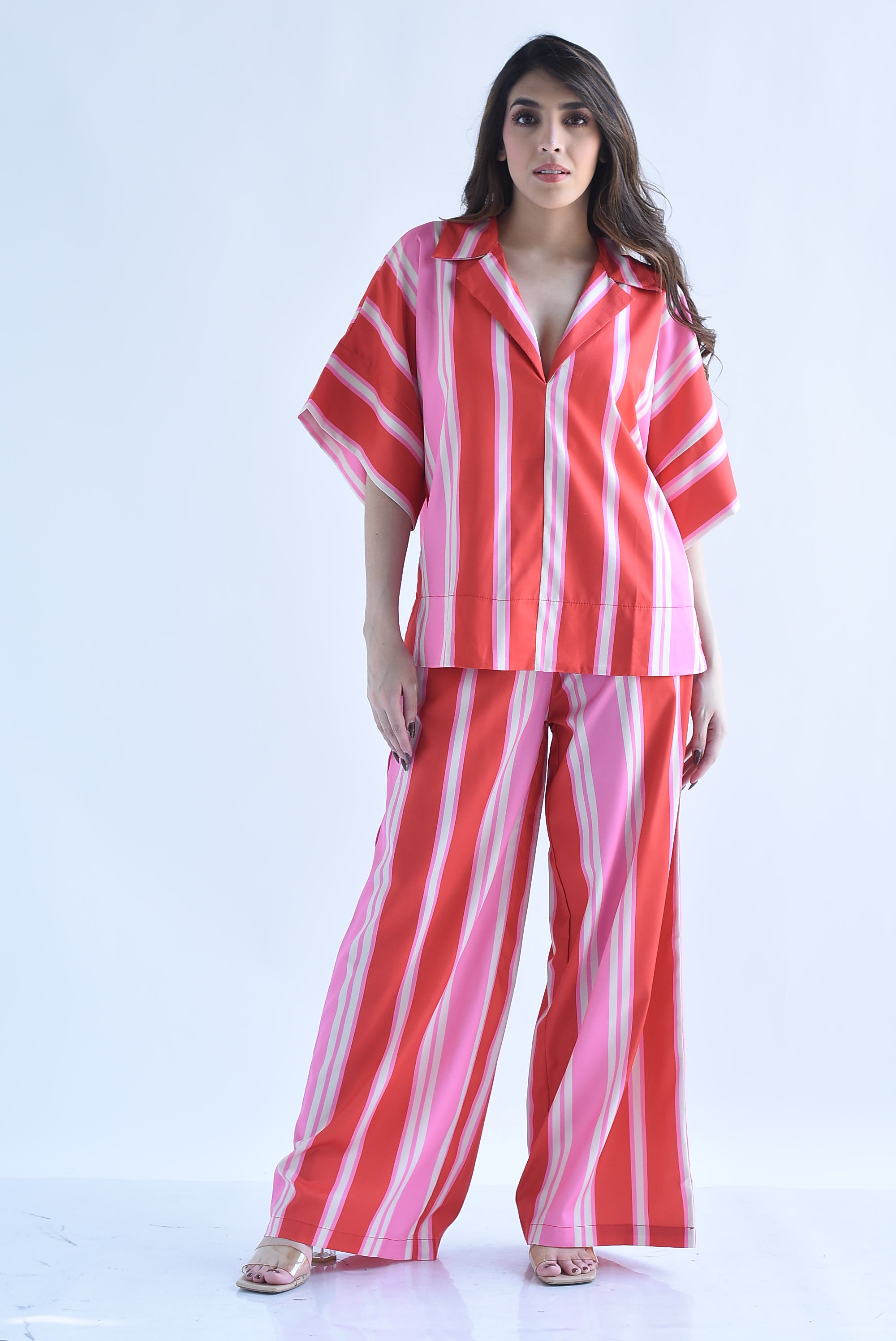 Set Pantalón wide y Blusa rayas