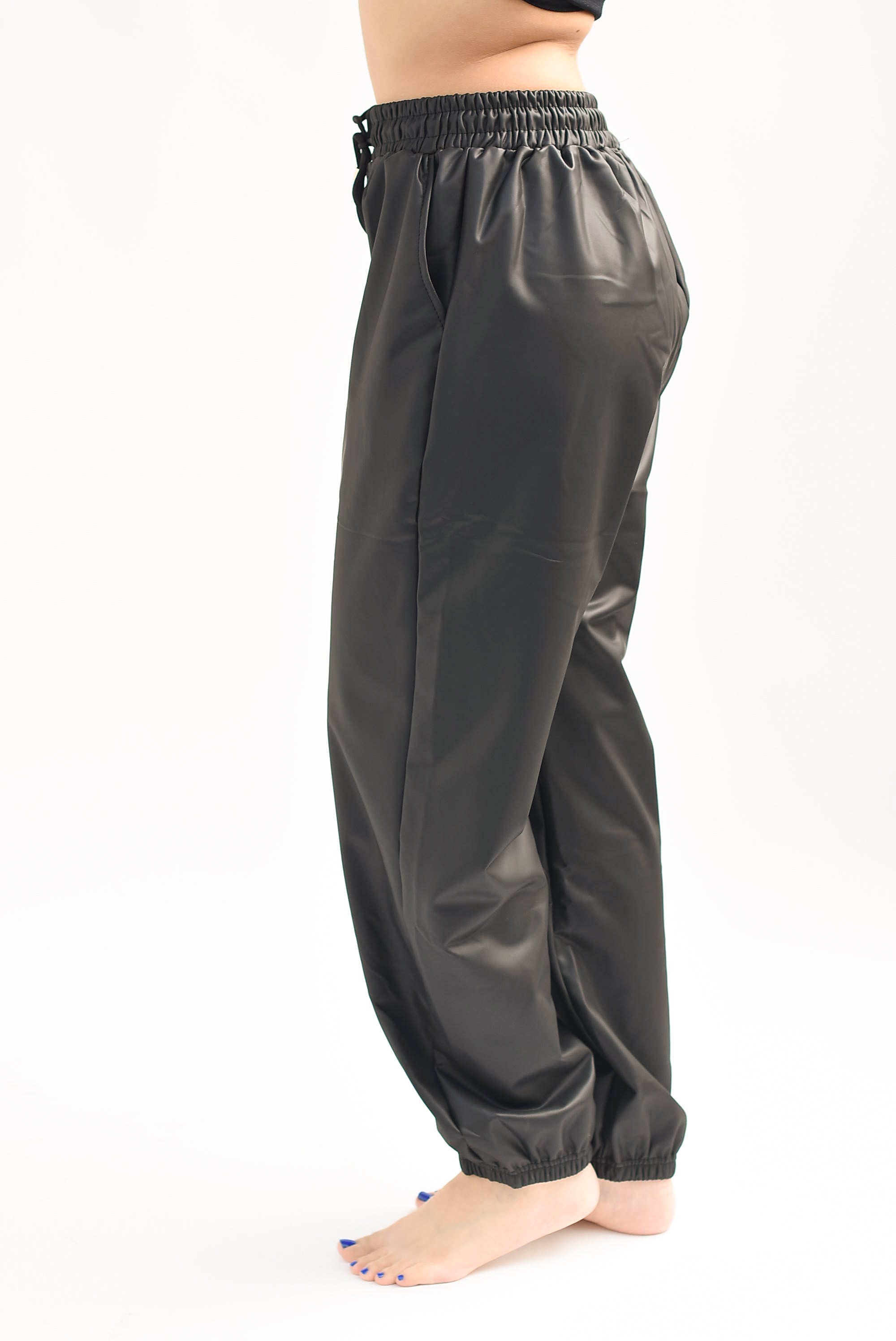 Jogger vinipiel afelpado Negro