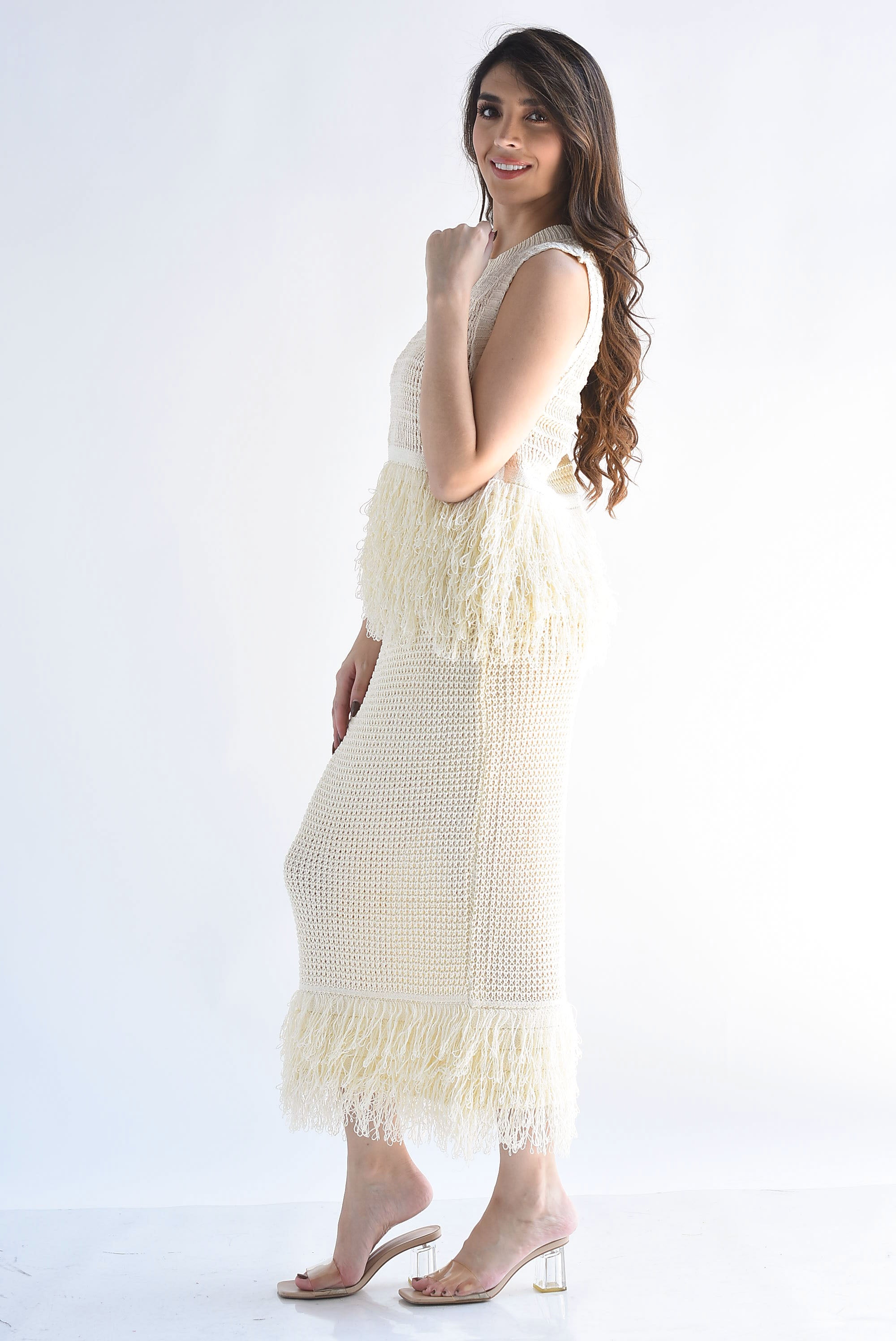 Set Falda y Blusa crochet flecos