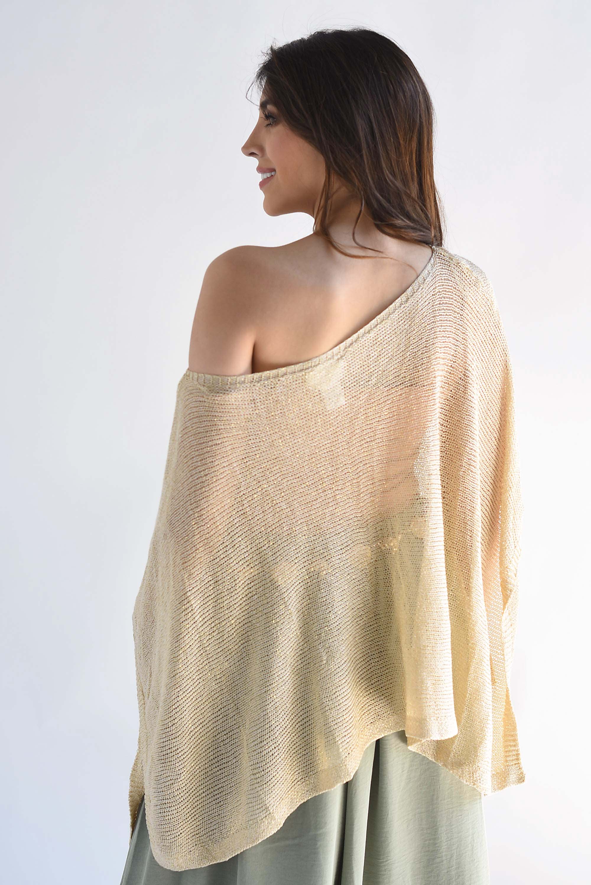 Capa poncho hilo metalizado