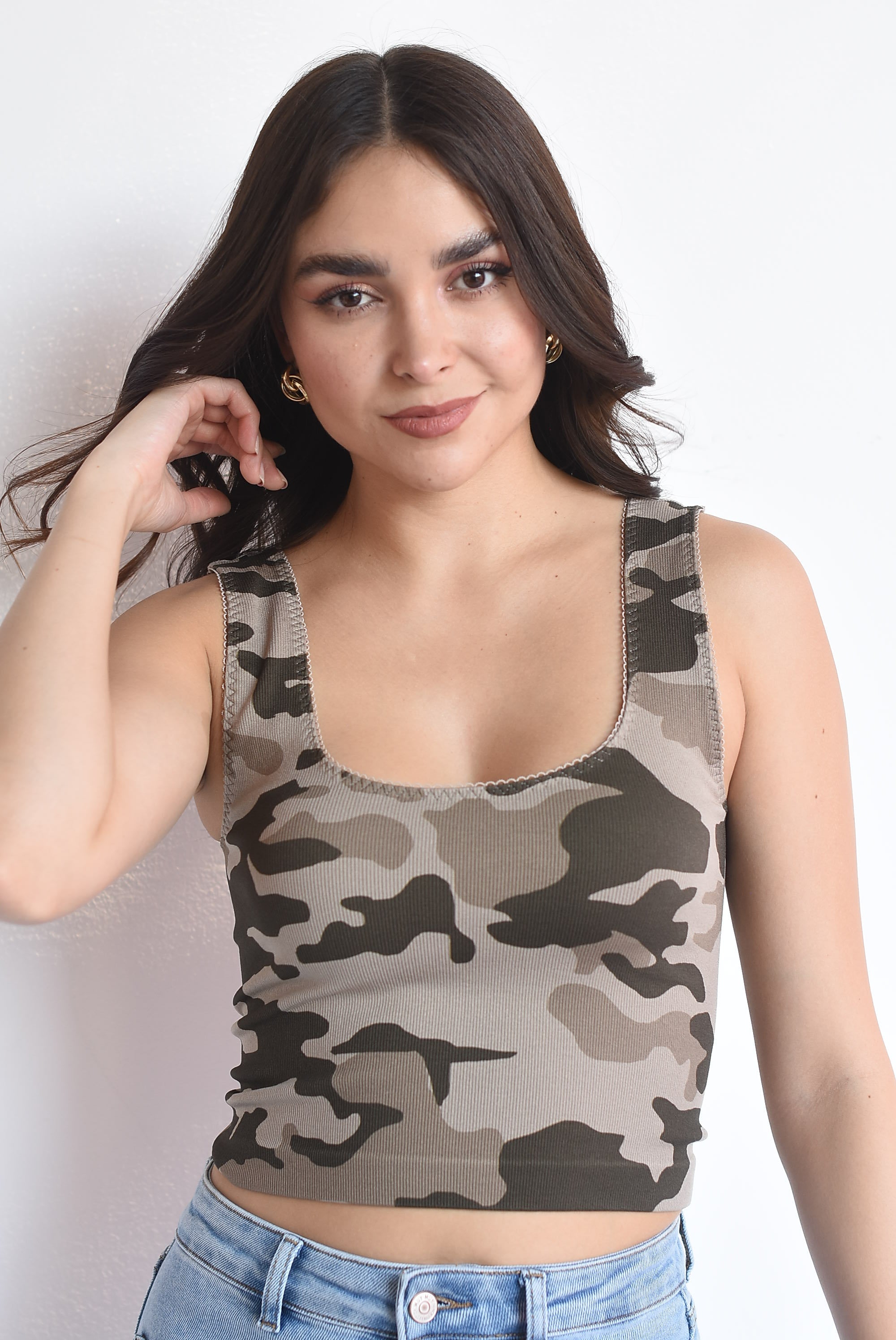 Top tirante grueso camuflaje