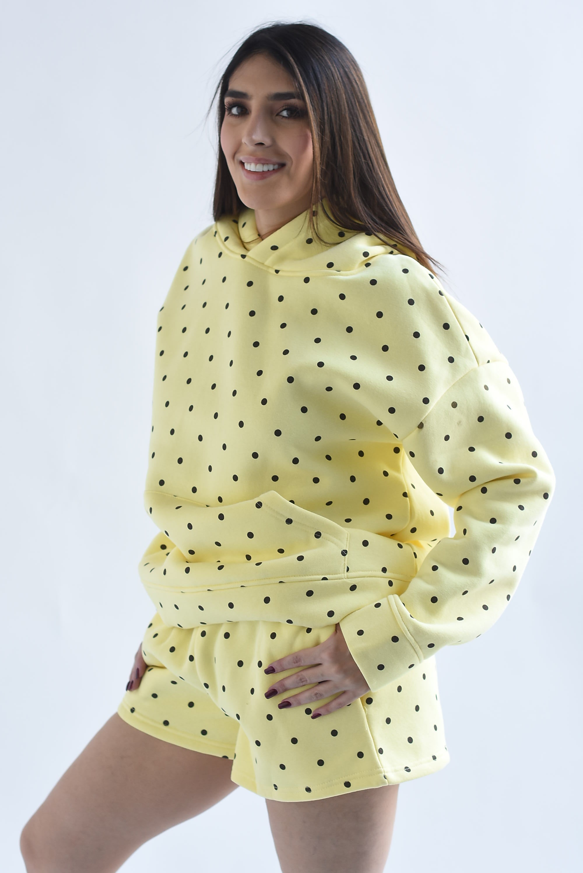 Set Short y Hoodie polka dots