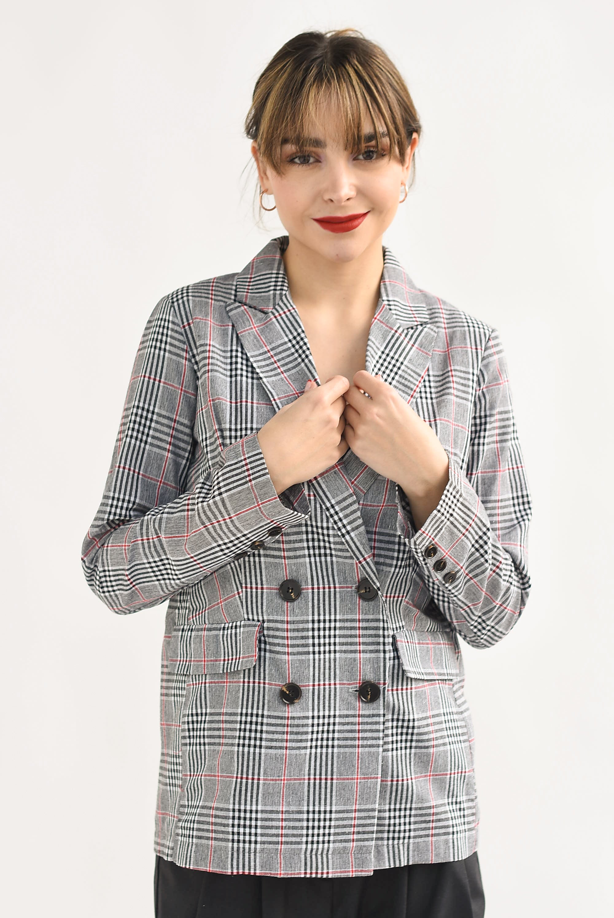 Blazer príncipe de Gales Rojo