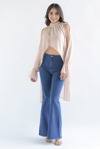 Fashion Styled Blusa cauda trasera asimétrica Blush