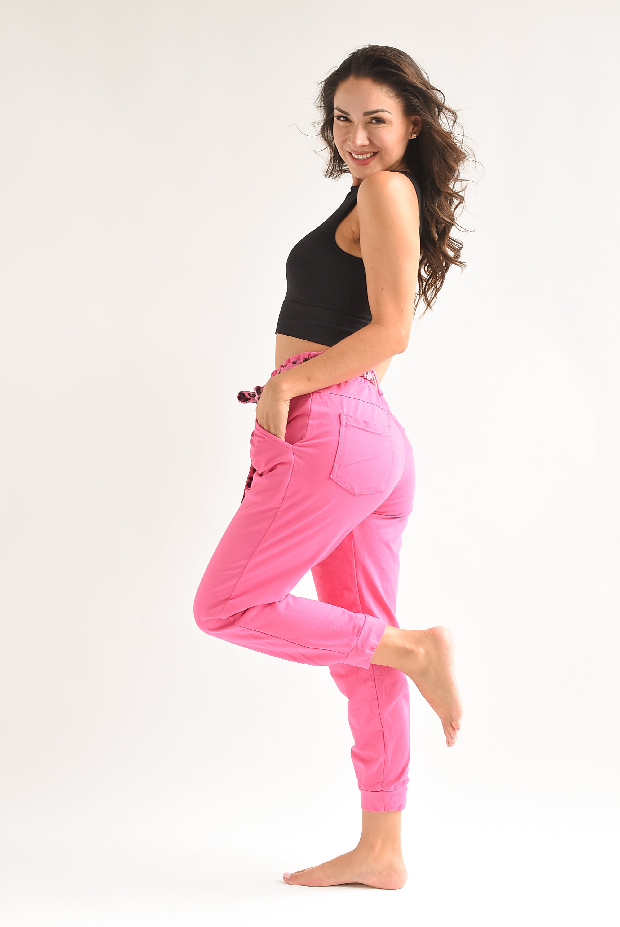 Jogger italiano cinta animal print Fiusha