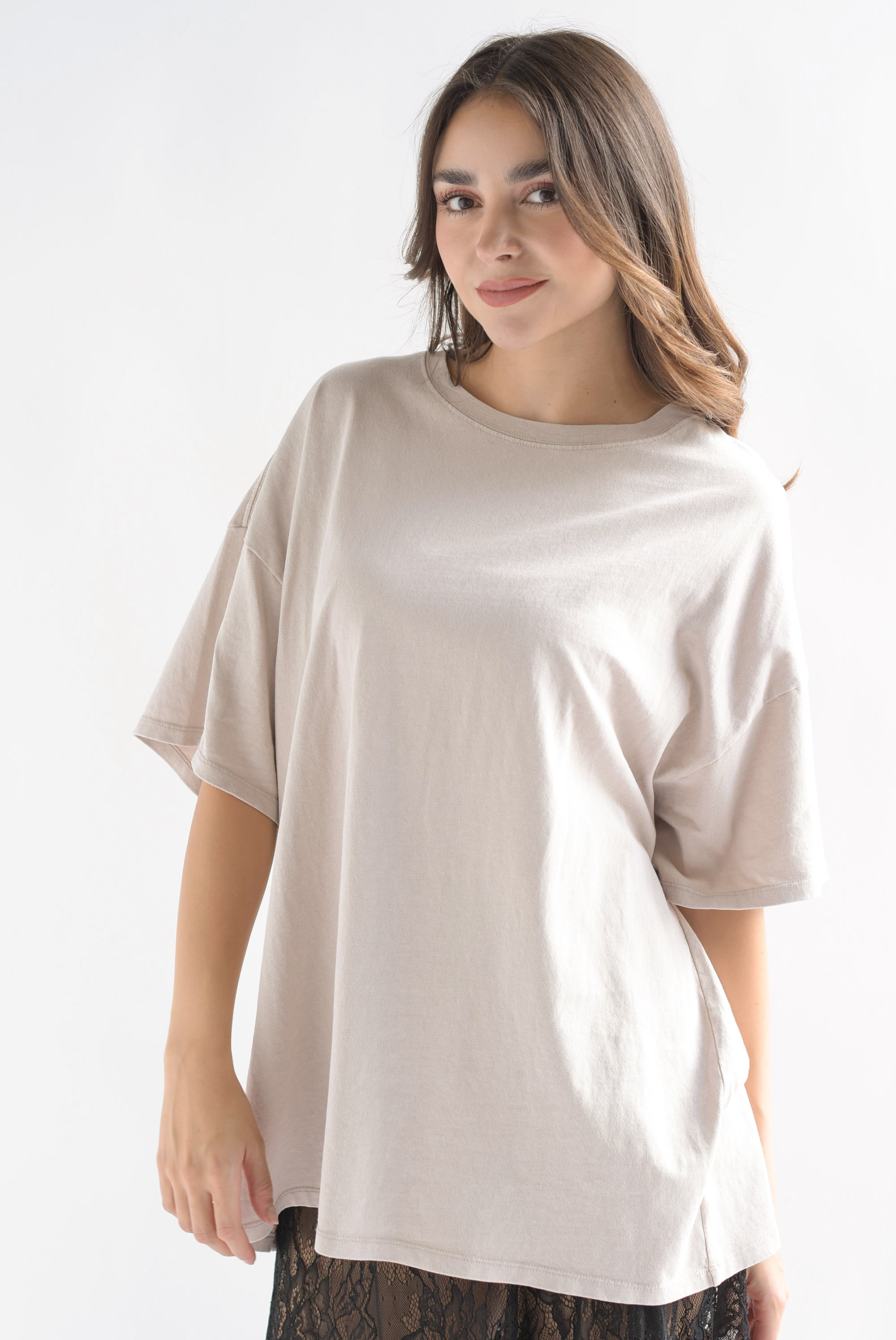 T-Shirt holgada deslavada Beige