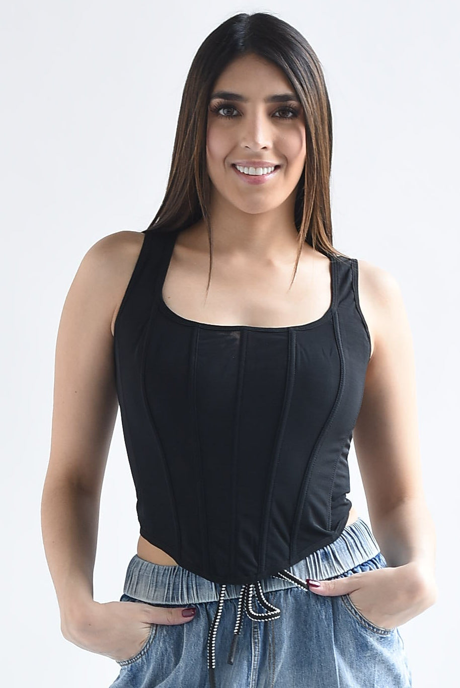 Top corsetero mesh