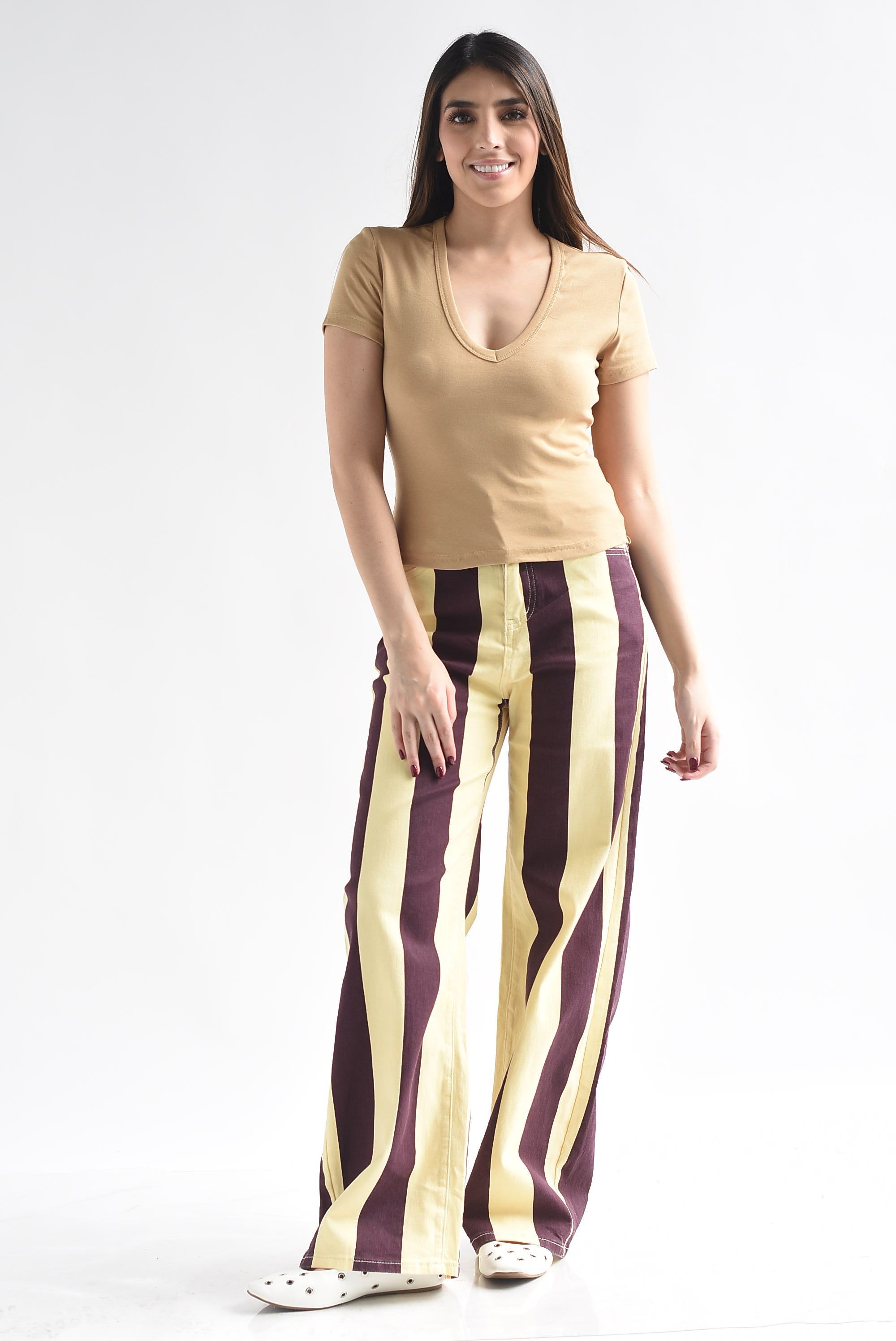 T-Shirt crop cuello V