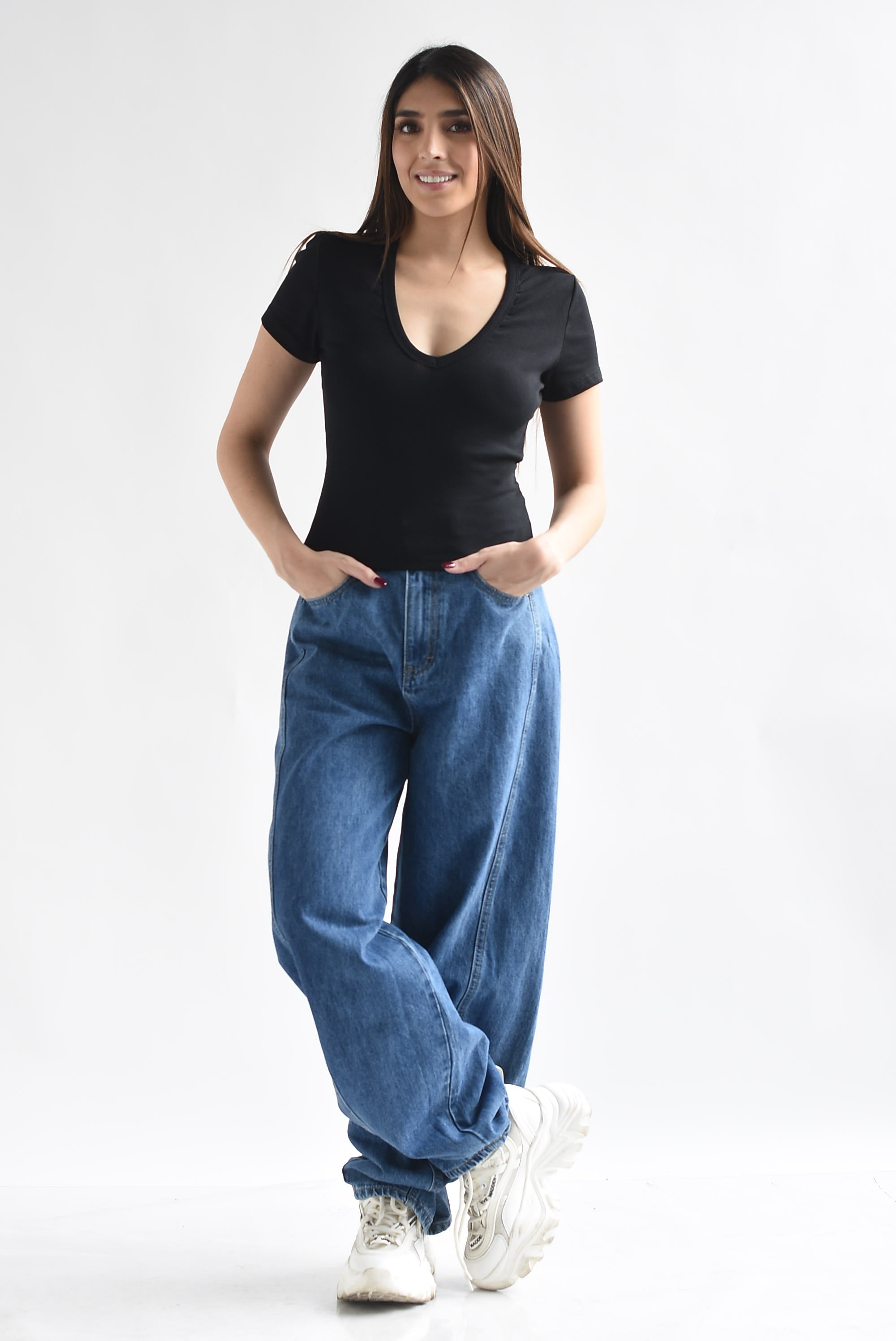 T-Shirt crop cuello V