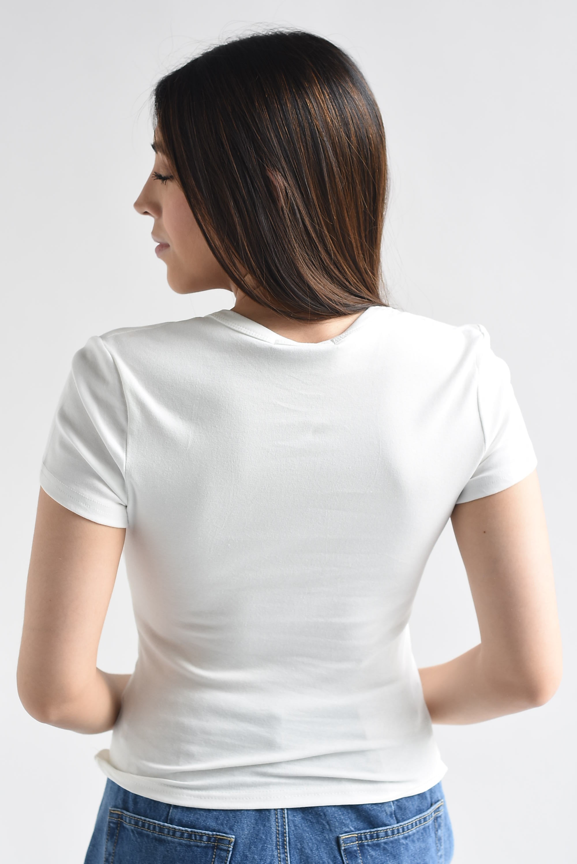 T-Shirt crop cuello V