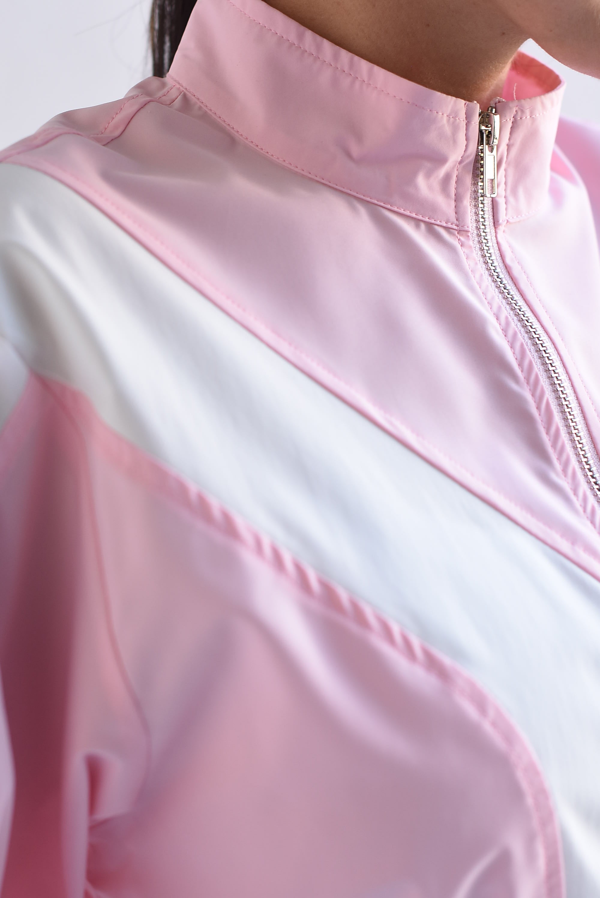 Set Pantalón y Chamarra franjas Rosa Baby