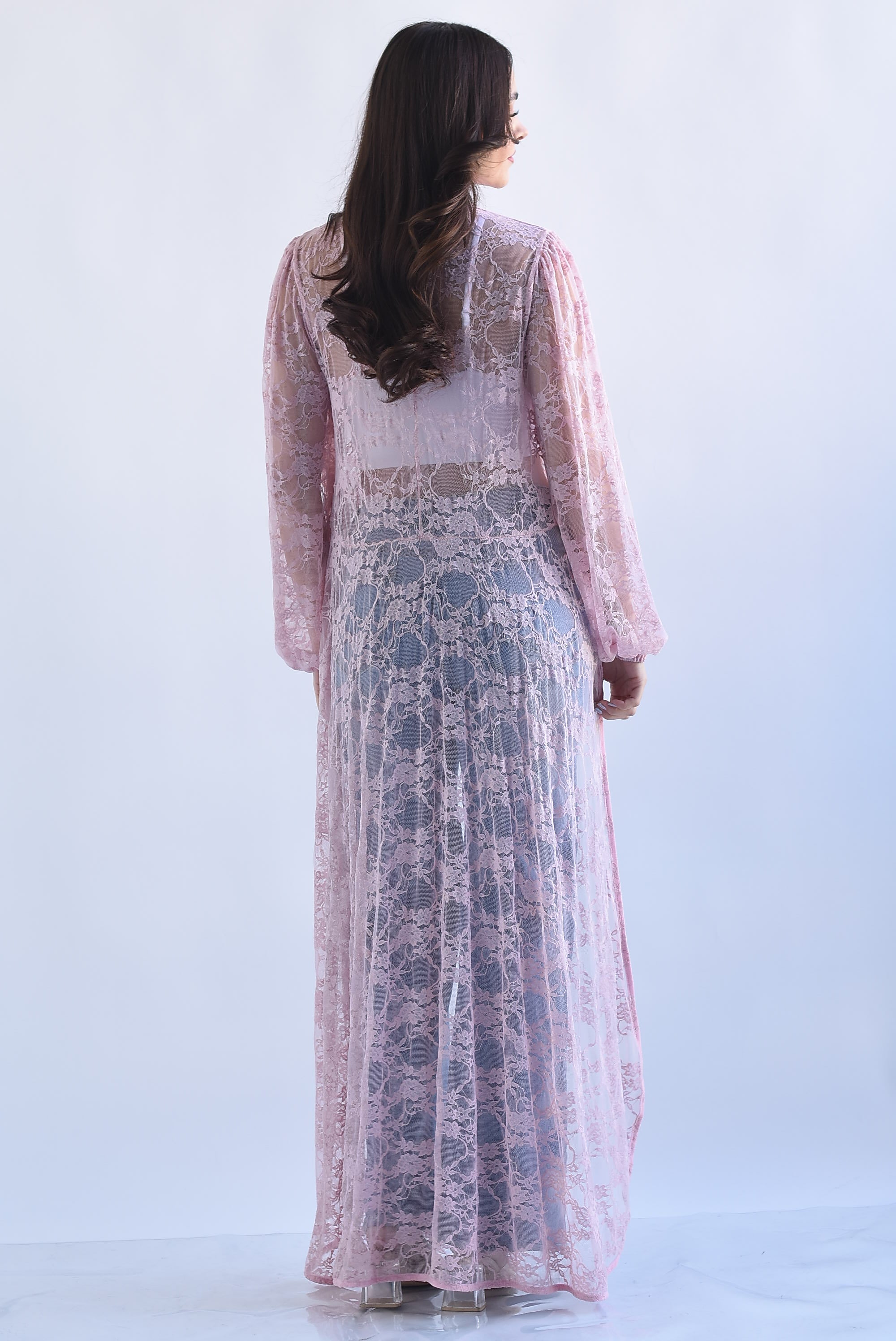 Maxi blusa asimétrica encaje