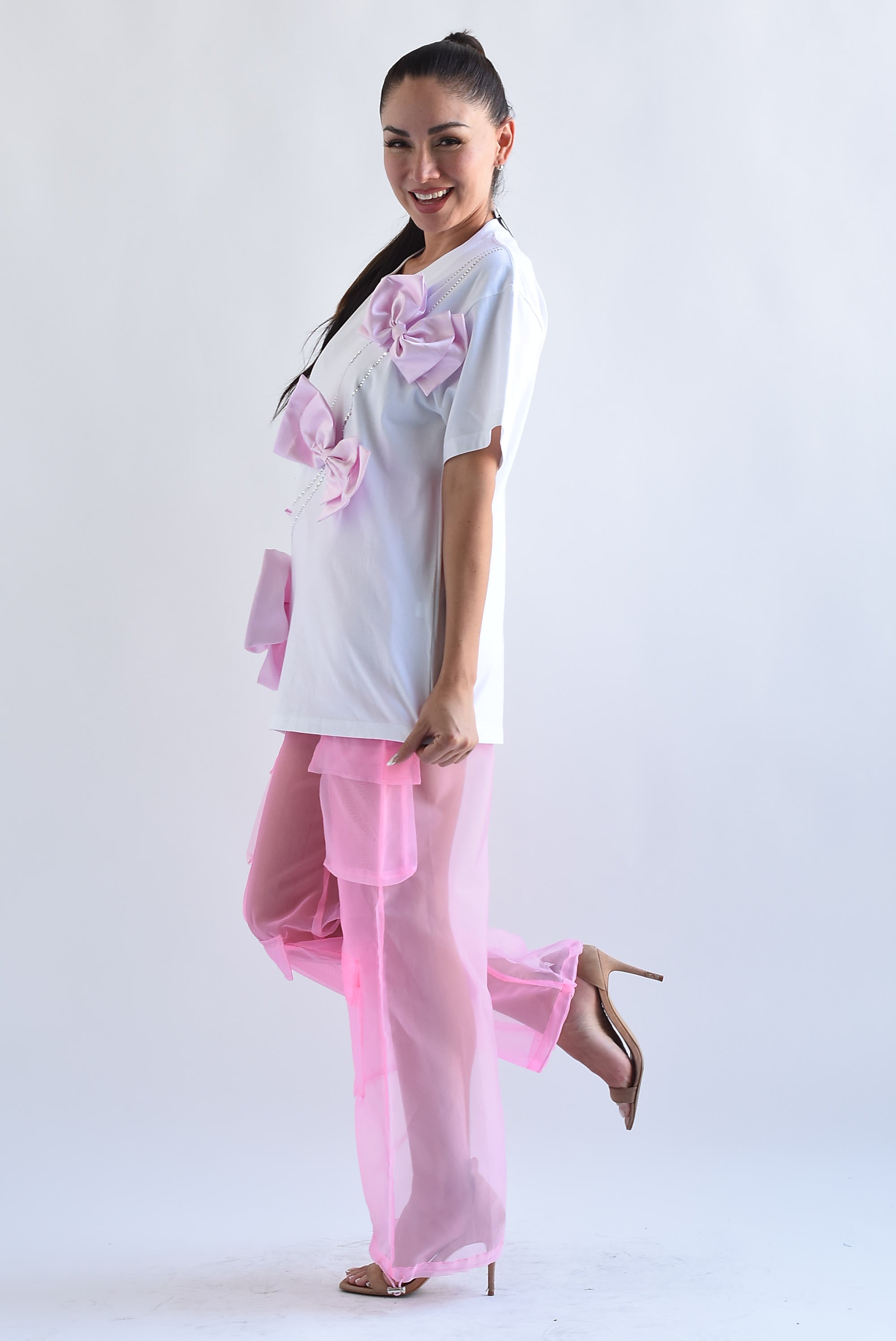 Pantalón cargo transparencia Rosa Bubblegum