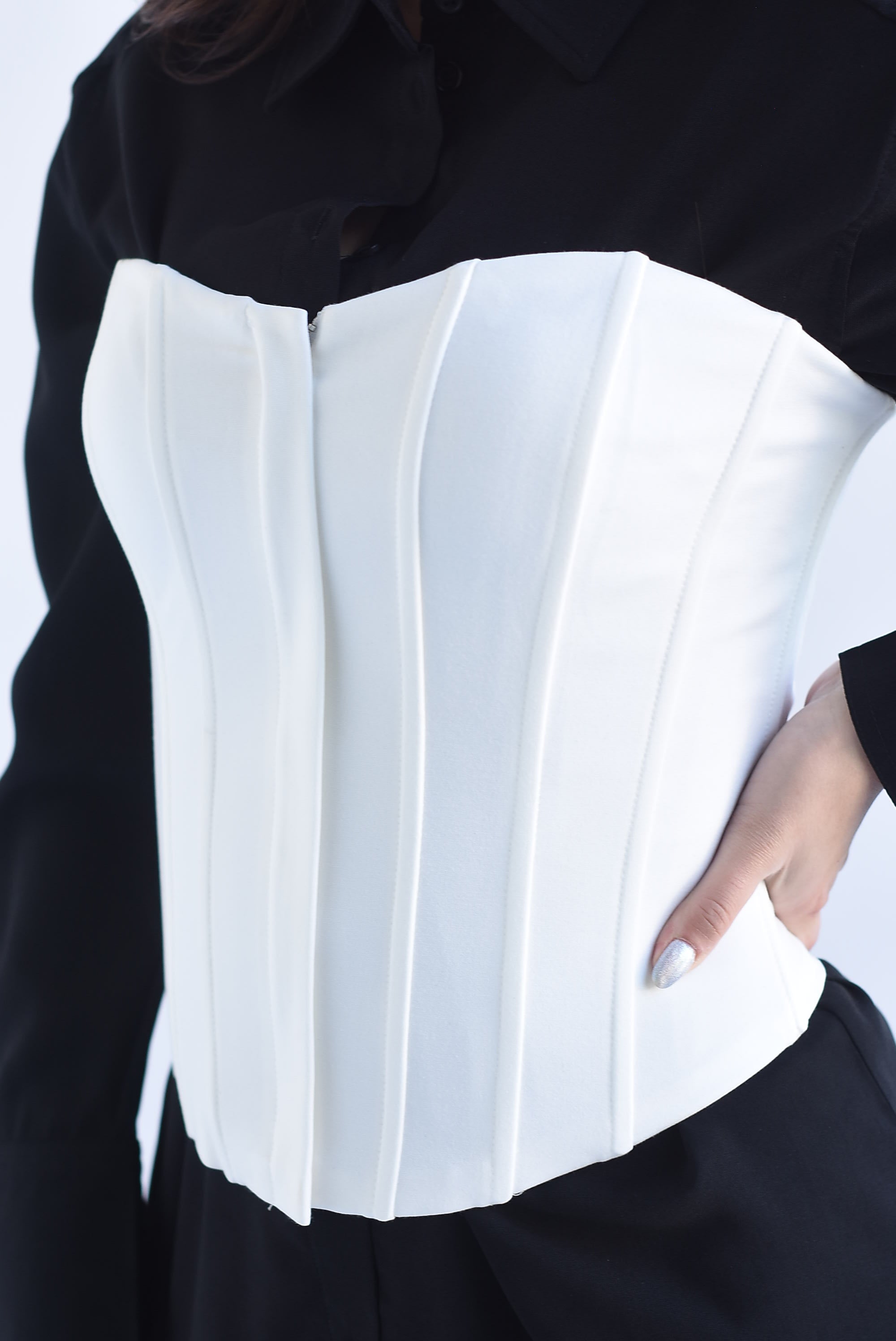 Corset strapless costuras