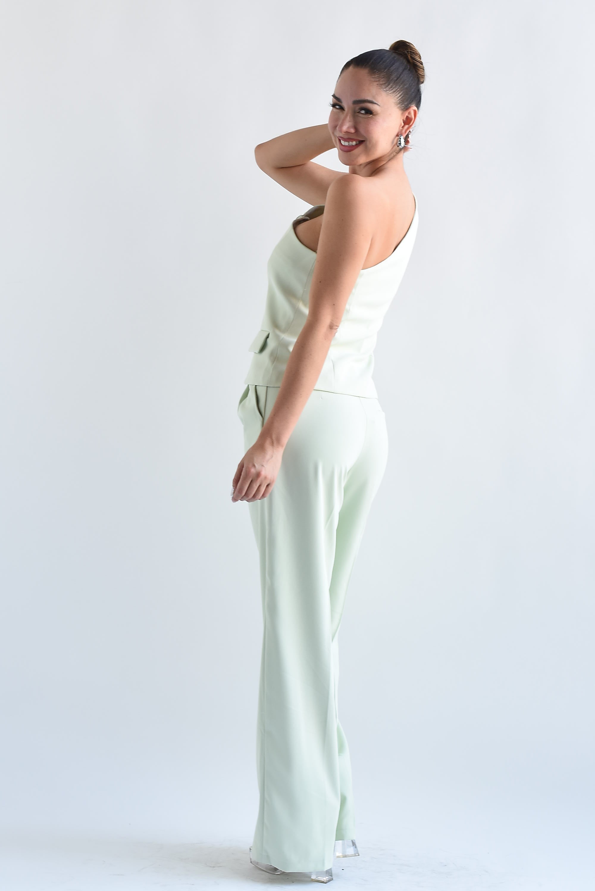 Set Pantalón y chaleco asimétrico Verde Menta