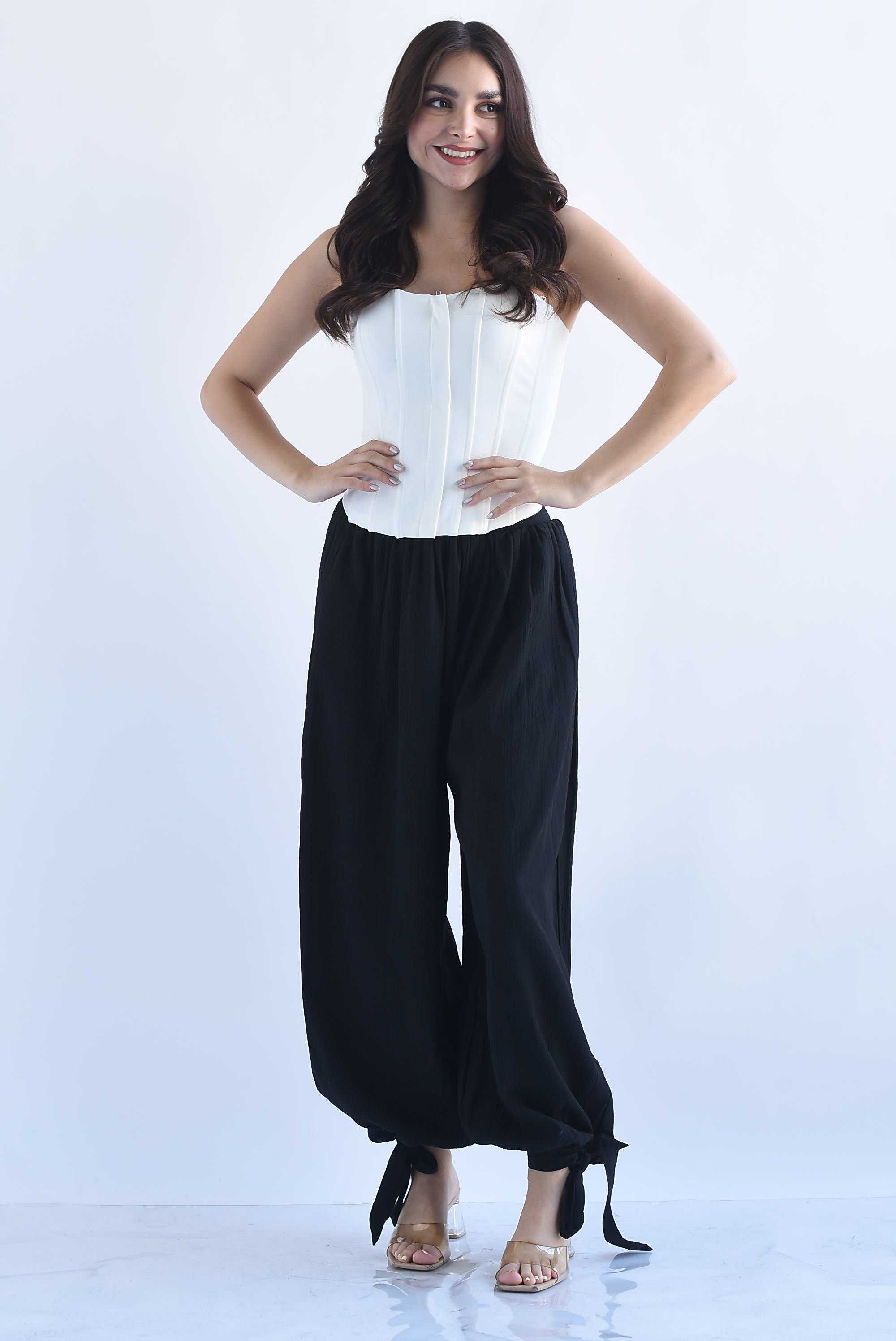 Pantalón globo texturizado