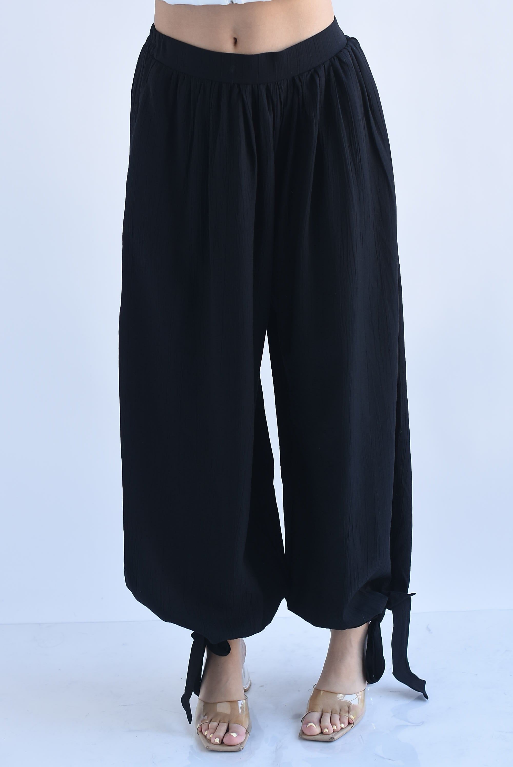 Pantalón globo texturizado