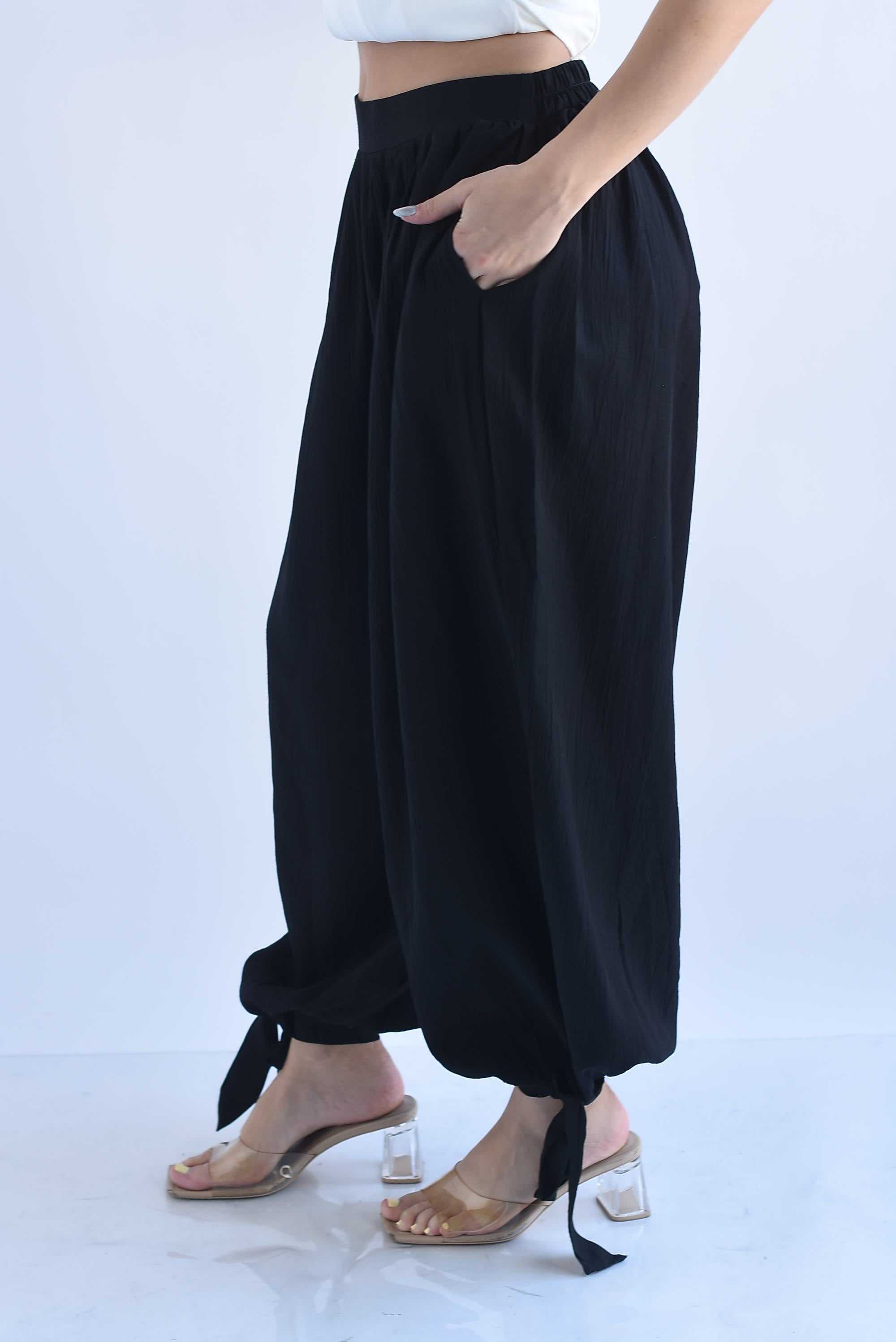 Pantalón globo texturizado