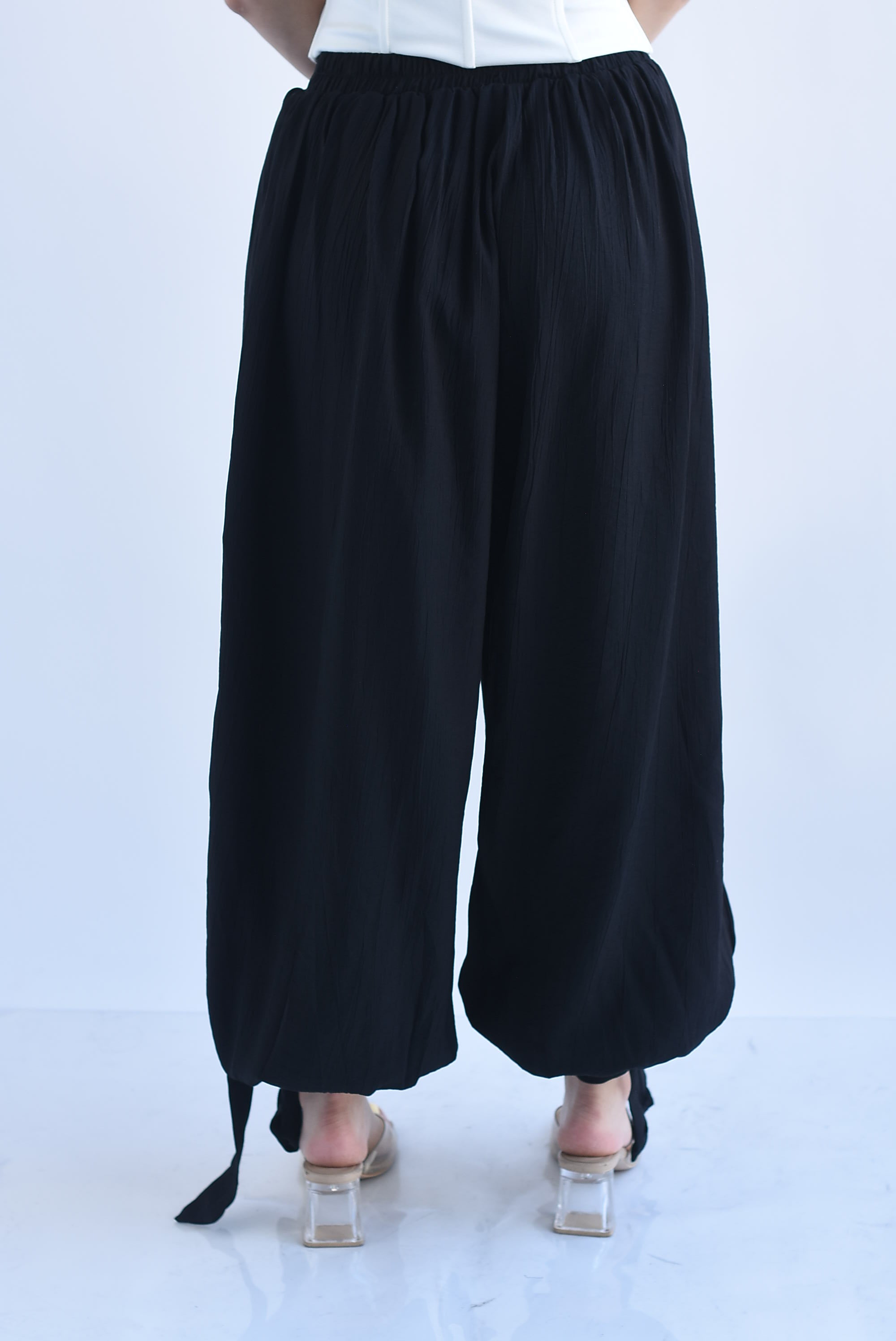 Pantalón globo texturizado