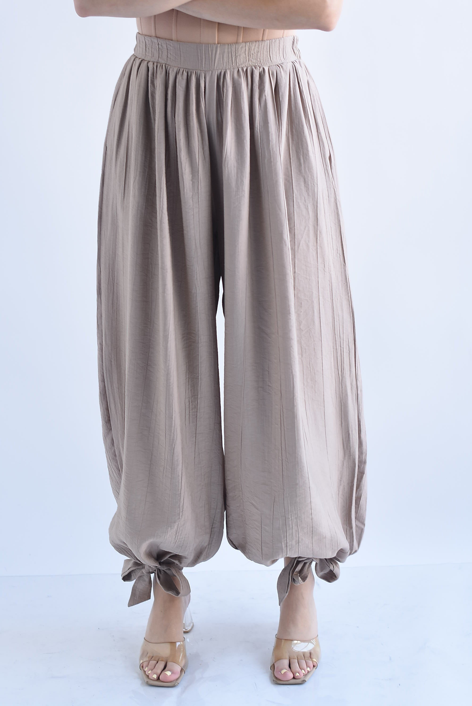 Pantalón globo texturizado